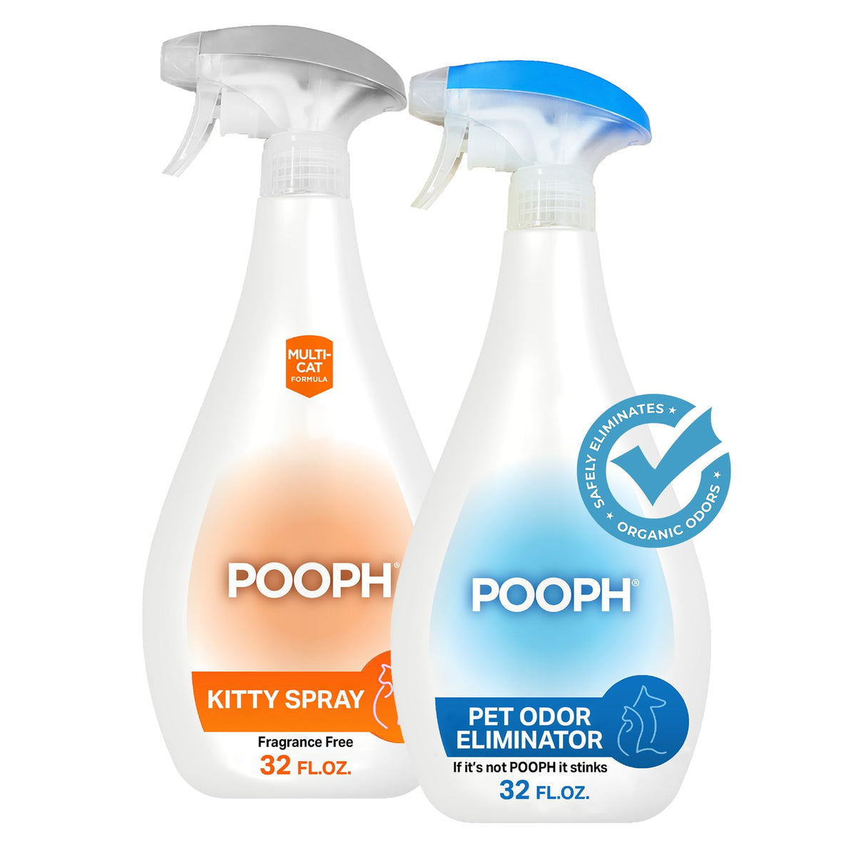 Pooph Pet Odor Eliminator And Litter Box Deodorizer - 2-32Oz Bottles - Dismantles Odors On A Molecular Basis, Freshens Cat Litter Boxes, Removes Urine, Feces, And Ammonia Odors