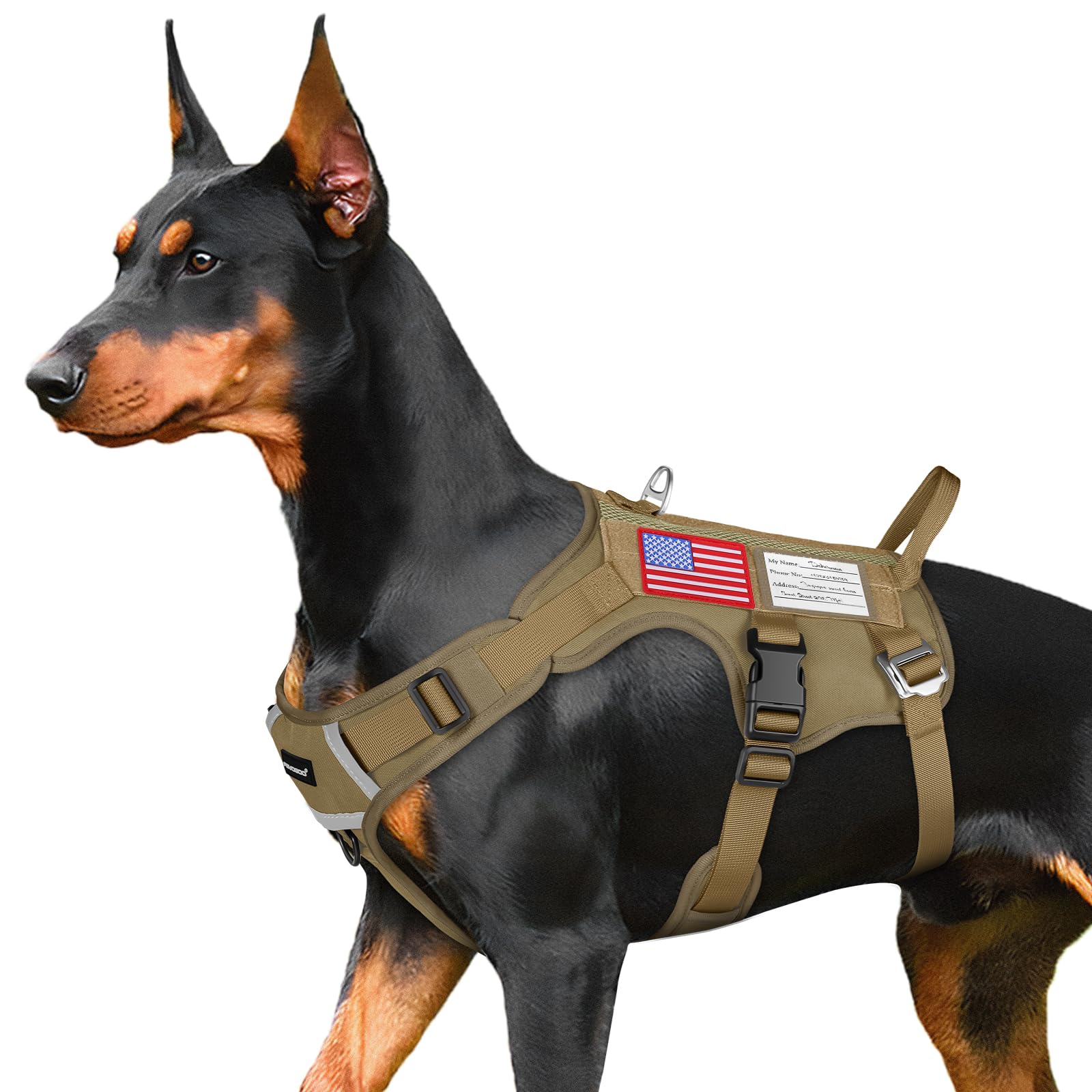 FAYOGOO Tactical Dog Harness for Large Dogs - Heavy Duty Dog Harness Escape Proof with Handle - No Pull Military Service Dog Ves