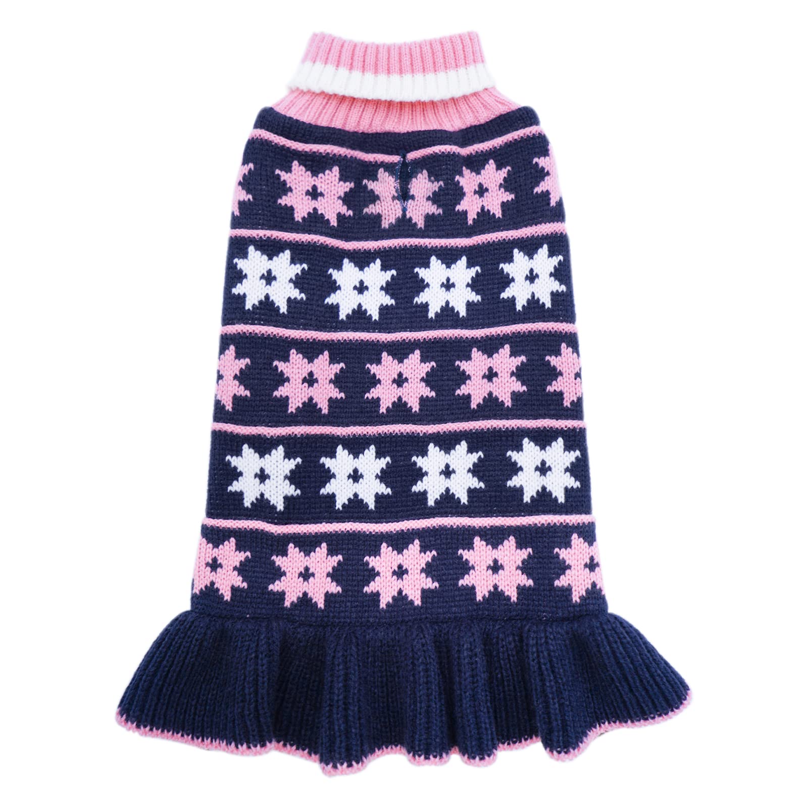 Kyeese Dog Sweater Fall Winter Dog Clothes Warm Pet Coats Pullover For Girl Pet Sweater Dress With Leash Hole Turtleneck With Cl