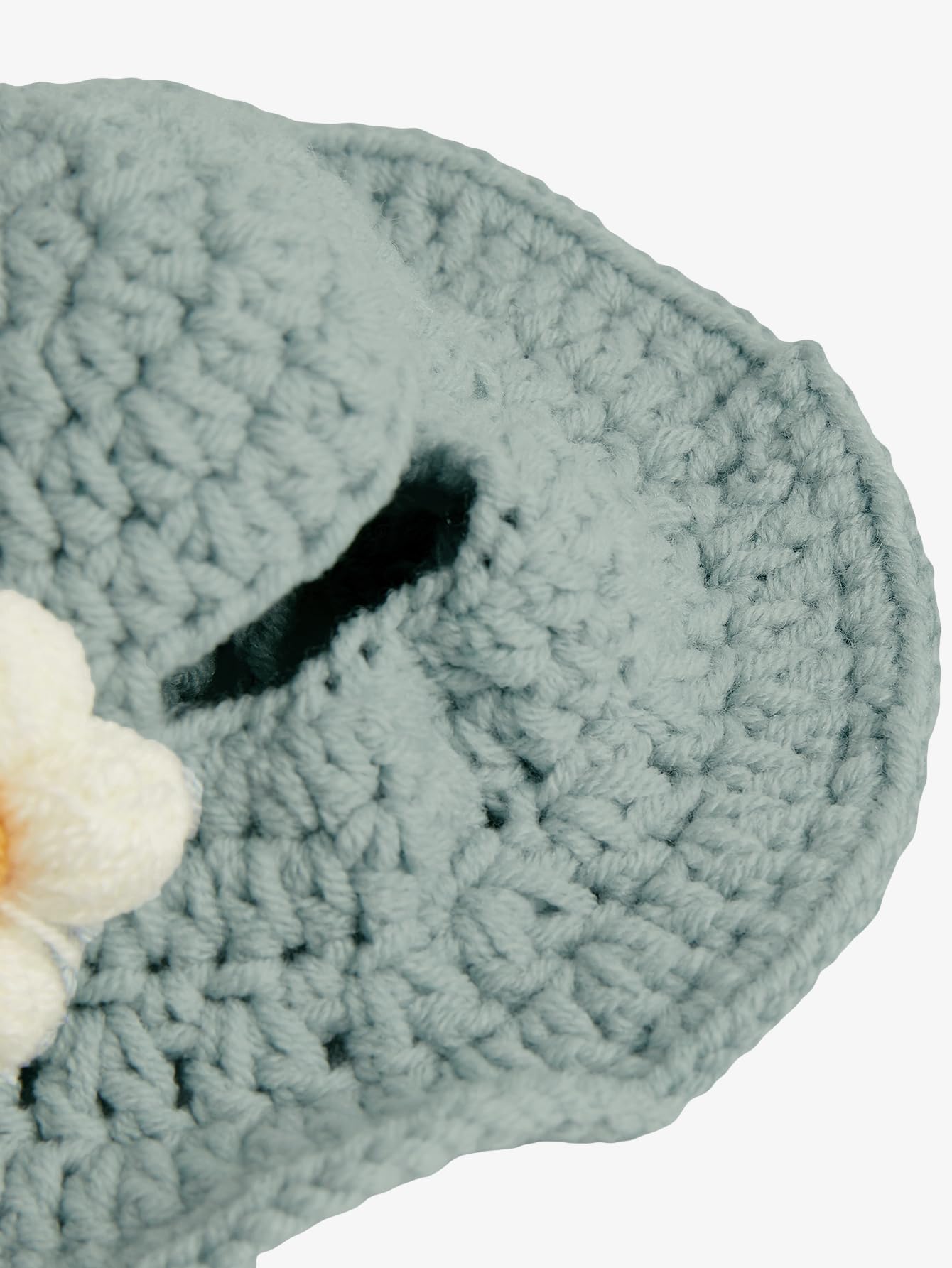 Qwinee Cartoon Flower Design Knit Cute Dog Hat Soft Cat Hat Rabbit Hat Halloween Christmas Party Costume Head Wear Accessories F