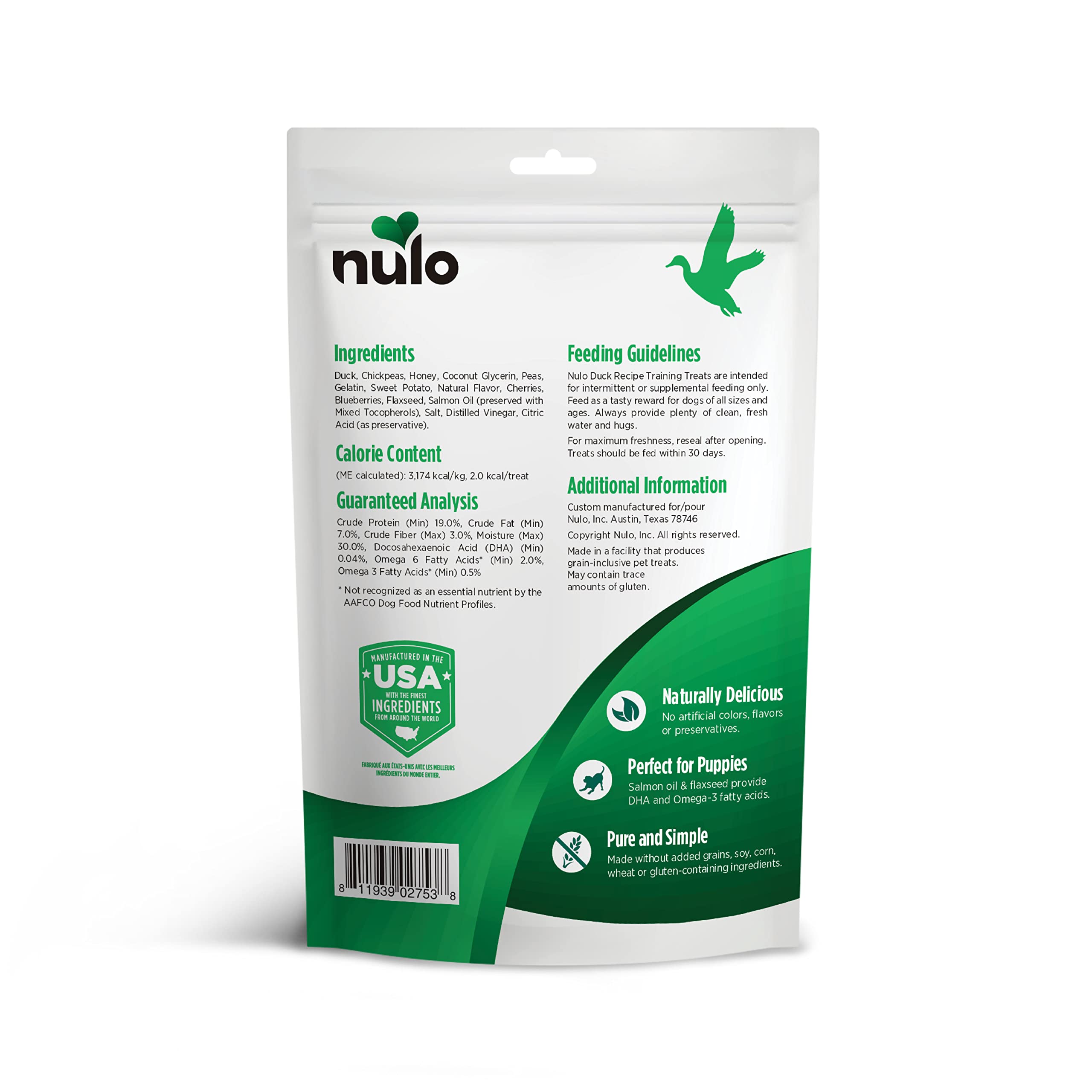Nulo Duck Flavor Healthy Dog and Puppy Training Treats, 16 Ounce Pouch