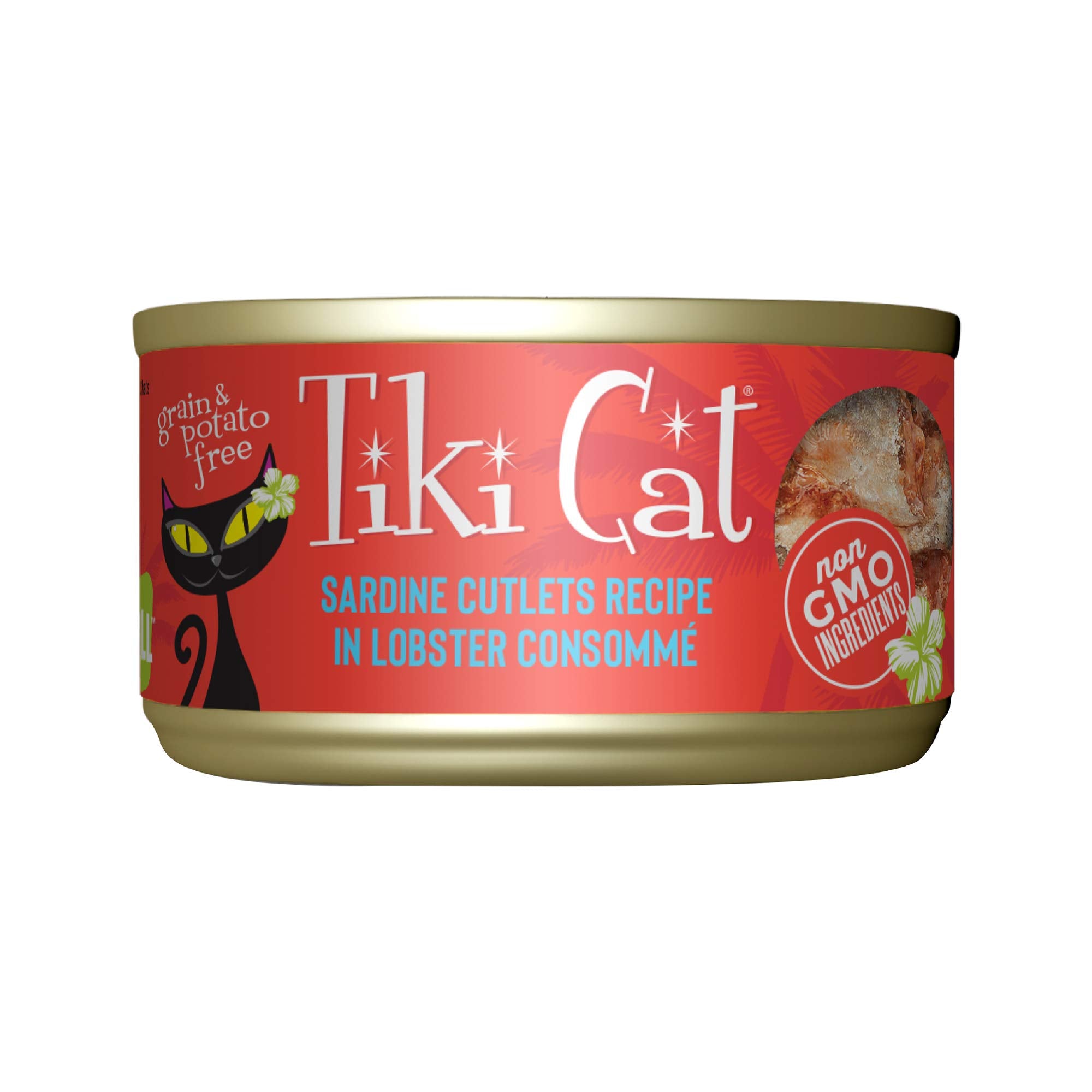 Tiki Cat Grill, Sardine Cutlets in Lobster Consomm  , High-Protein and 100% Non-GMO Ingredients, Wet Whole Foods Cat Food for Al