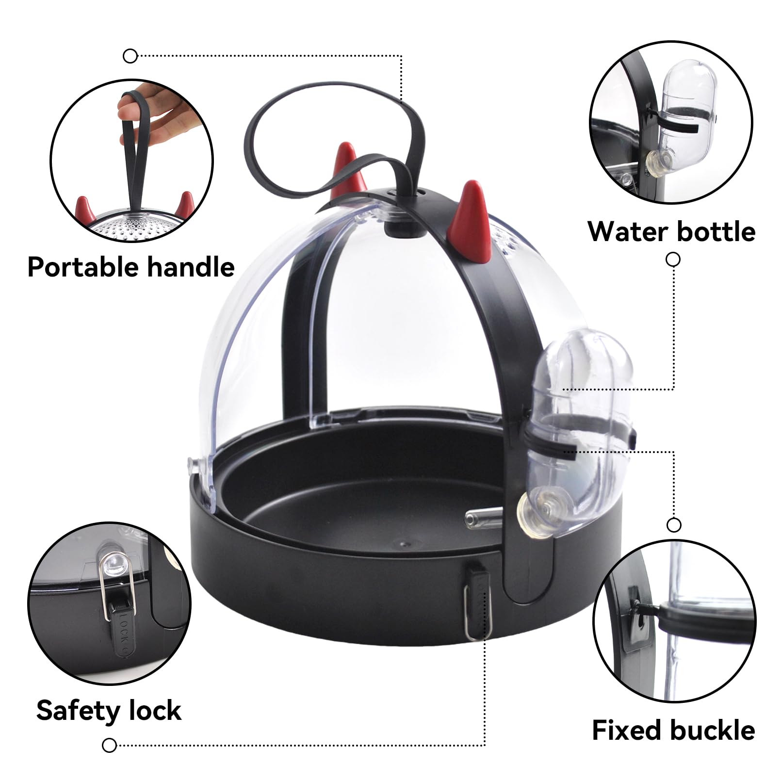 Muyg Portable Hamster Cage Travel Bag, High Permeability Hamster Travel Carrier With Water Bottle Small Pet Hamster Travel Carri