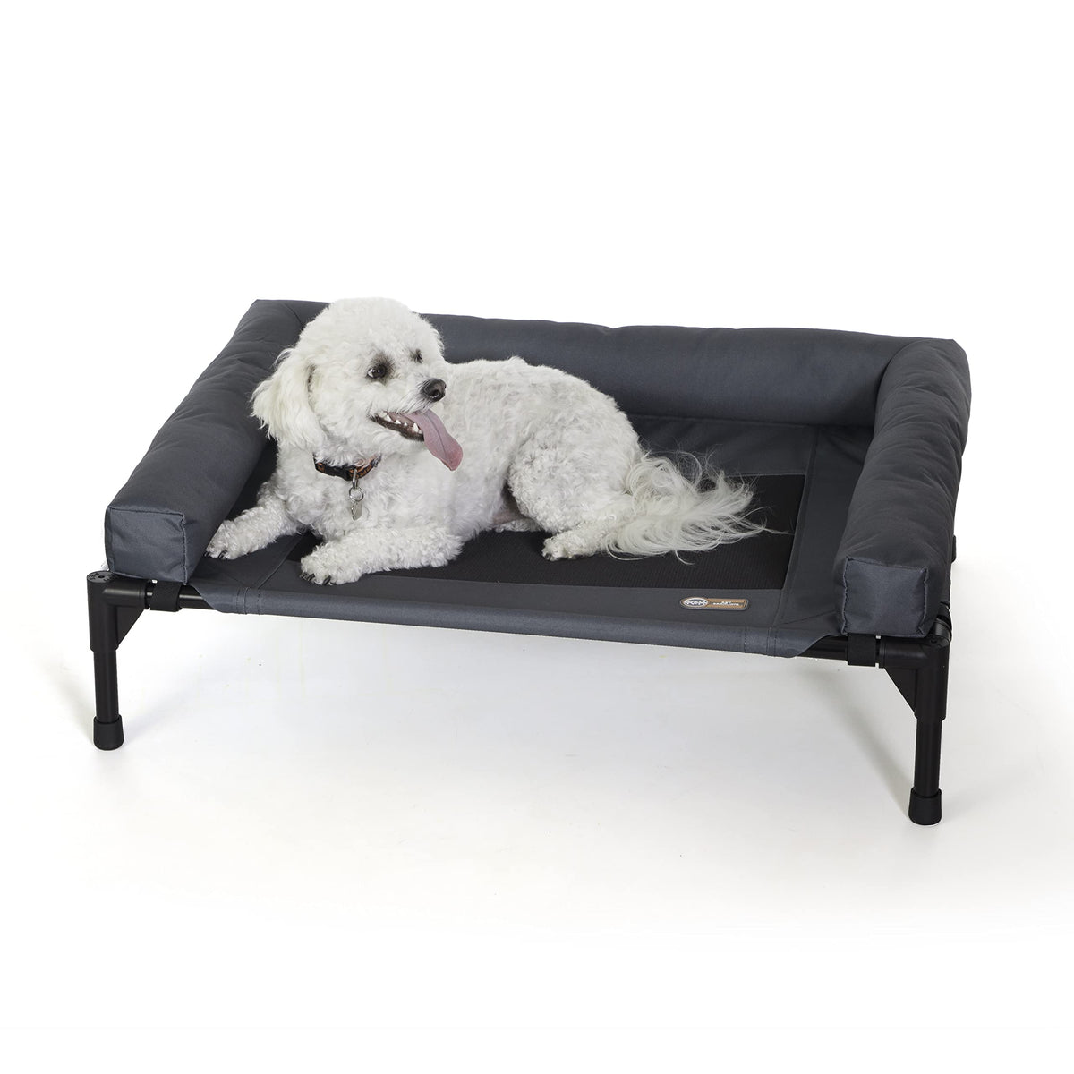 K&H Pet Products Bolster Dog Cot, Cooling Indoor Outdoor Elevated Cot Hammock Dog Bed with Removable Washable Bolsters, Washable