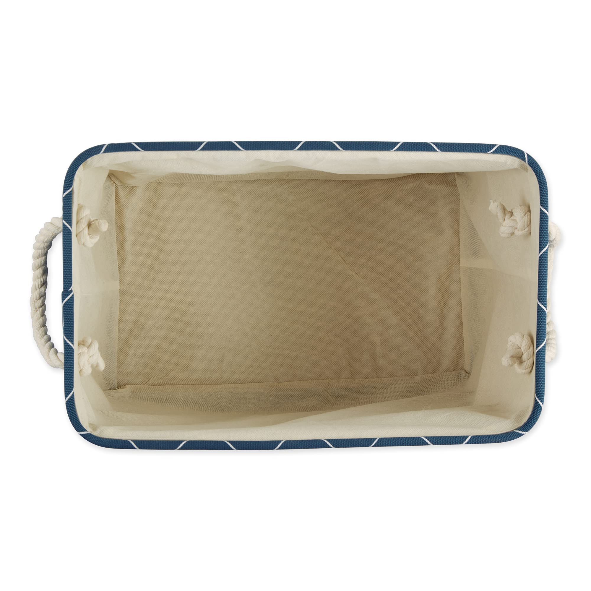 Bone Dry Pet Storage Paw and Bone, Trellis Collection, Small Rectangle, 14x8x9, Navy
