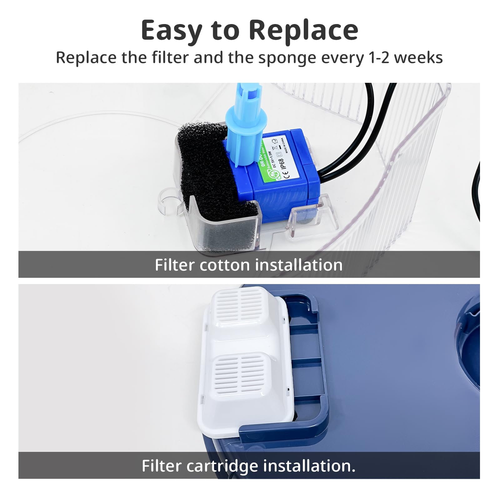 Supersuki 12 Pack Dog Water Fountain Filters For 170Oz/5L Pet Water Dispenser Fountain Filters, Multiple Filtration Dog Water Fi