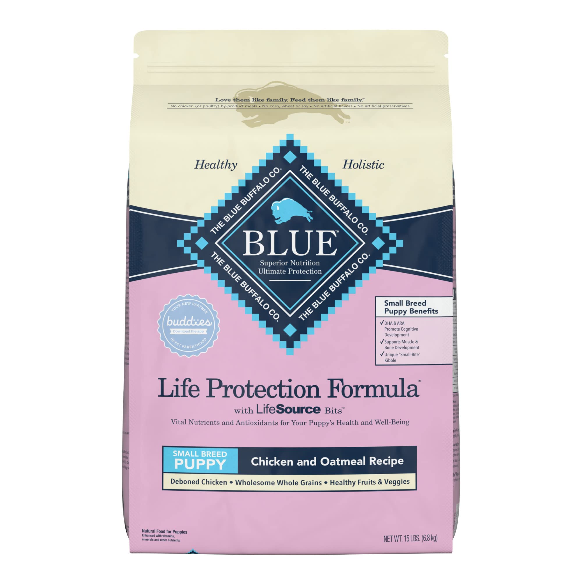 Blue Buffalo Life Protection Formula Small Breed Puppy Dry Dog Food with DHA, Vital Nutrients & Antioxidants, Made with Natural