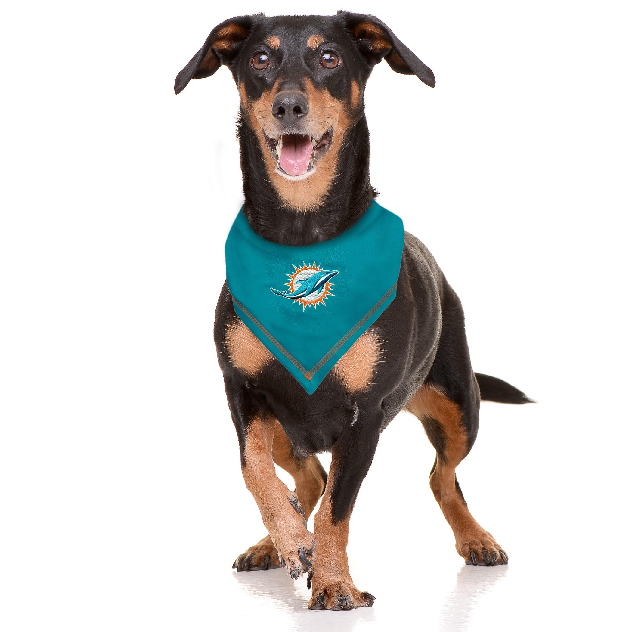 Pets First Nfl Miami Dolphins Tie Bandana, Large/X-Large. Dog Bandana Scarf Bib For Pet Cat Dog. The Ultimate Game-Day, Party Ba