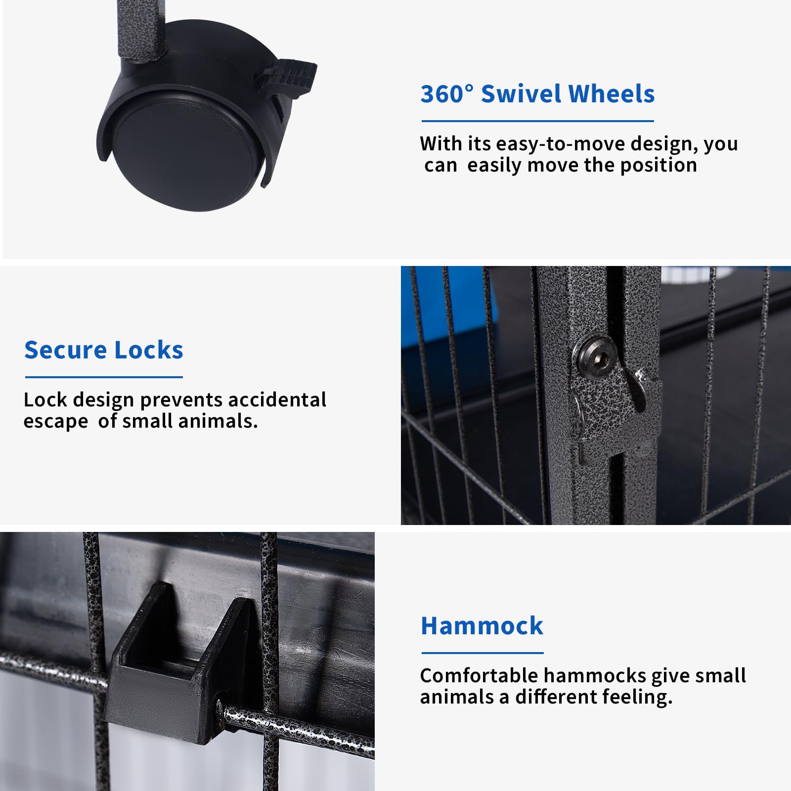 Polar Aurora Metal Small Animal Cage 6 Tiers Homes For Pets Removable Ferret Cage With Lockable Wheels, 59'' H Deluxe Chinchilla