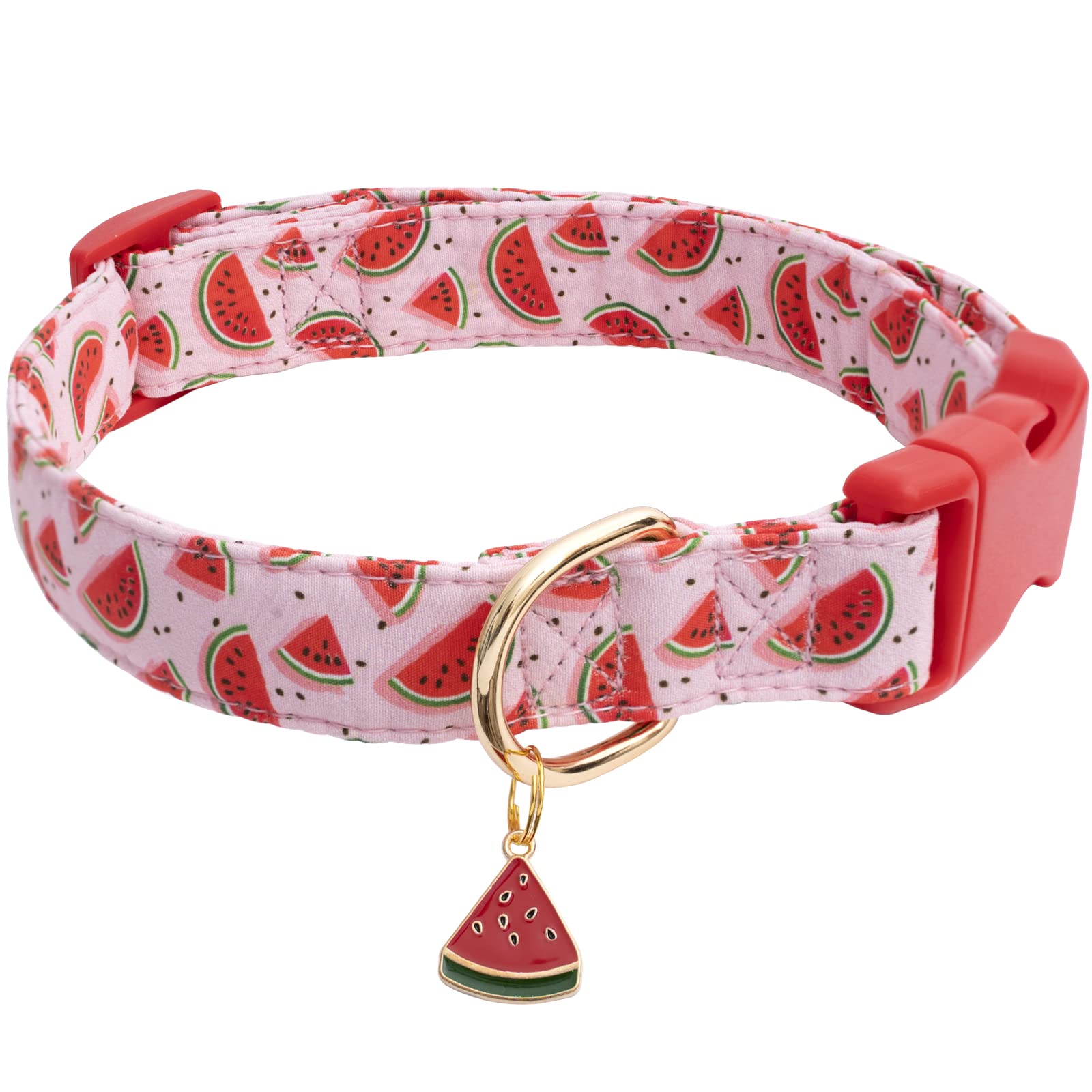 Faygarsle Cute Dog Collar For Girls Boy Dogs Soft Fancy Pet Collar With Watermelon Design Ideal Pink Summer Dog Collar For Small