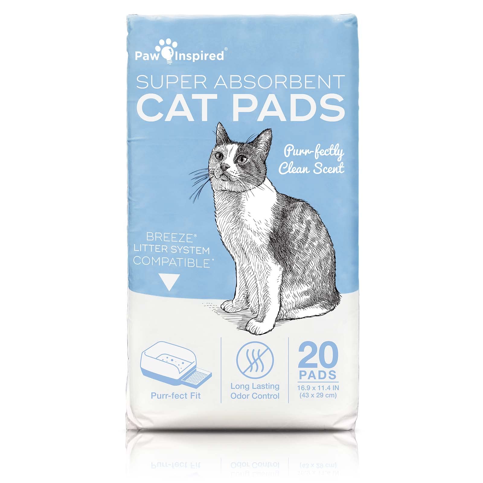 Peritas Cat Pads | Generic Refill For Breeze Tidy Cat Litter System | Cat Liner Pads For Litter Box | Quick-Dry, Super Absorbent