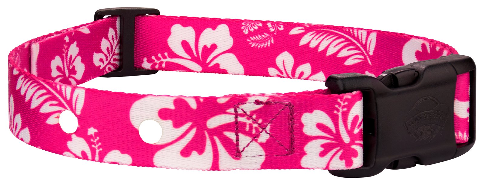 Country Brook Petz - Pink Hawaiian Replacement Collar For Dog Fence Receivers - Summer Breeze Collection Featuring Sunny Designs