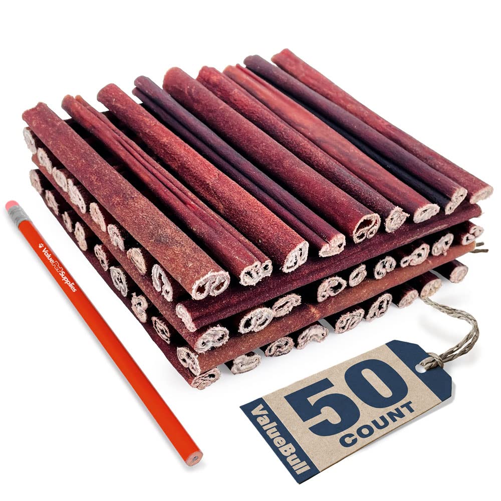 ValueBull USA Collagen Sticks for Small Dogs, 6 Inch Thin Chews, Natural Dog Treats, 50 Count - Promotes Joint, Skin & Coat Heal