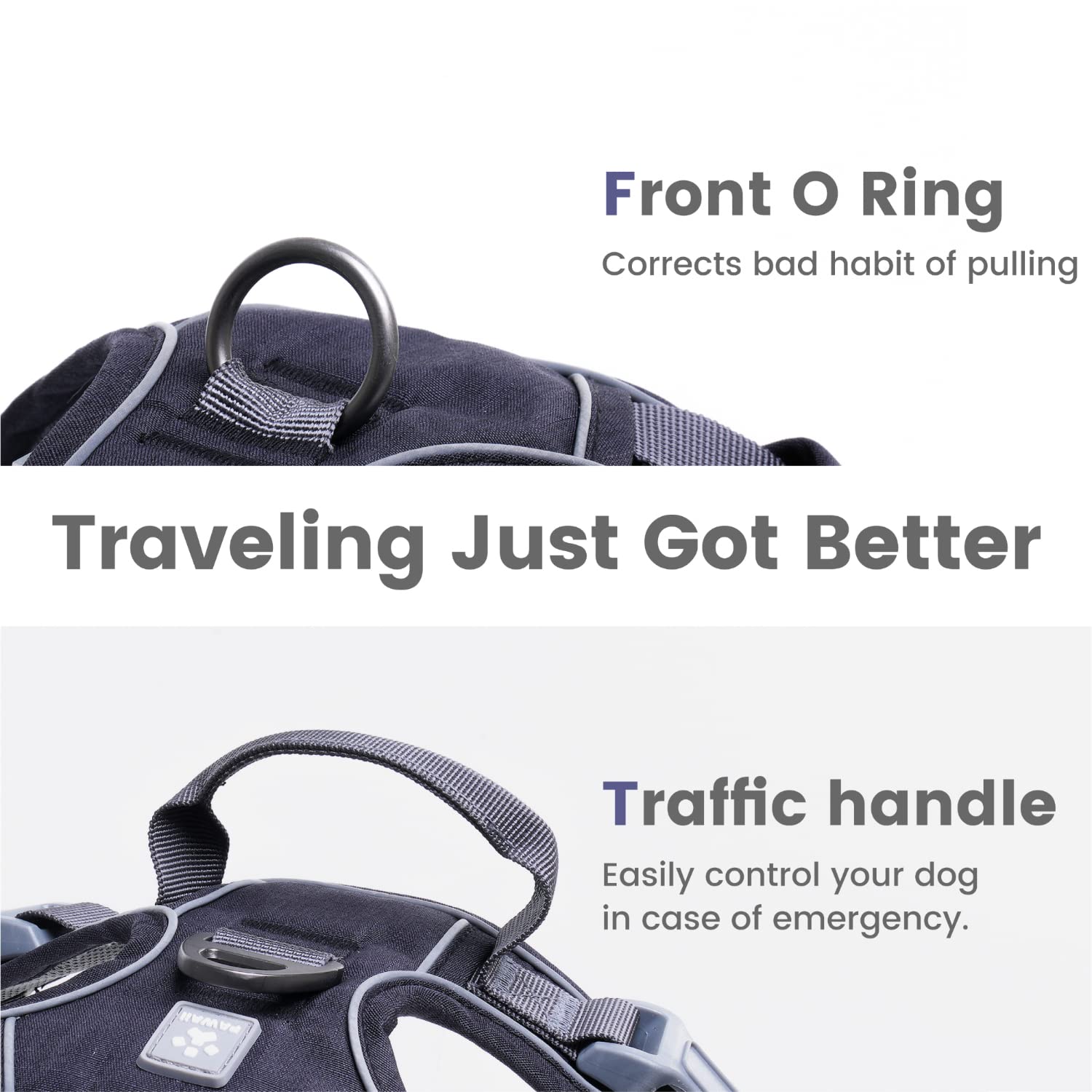 Pawaii Dog Harness For Large Dogs No Pull, No Pull Dog Harness With Pet Id Tag, No Choke Front Clip Harness Dog, Adjustable Soft Padded Pet Vest With Easy Control Handle