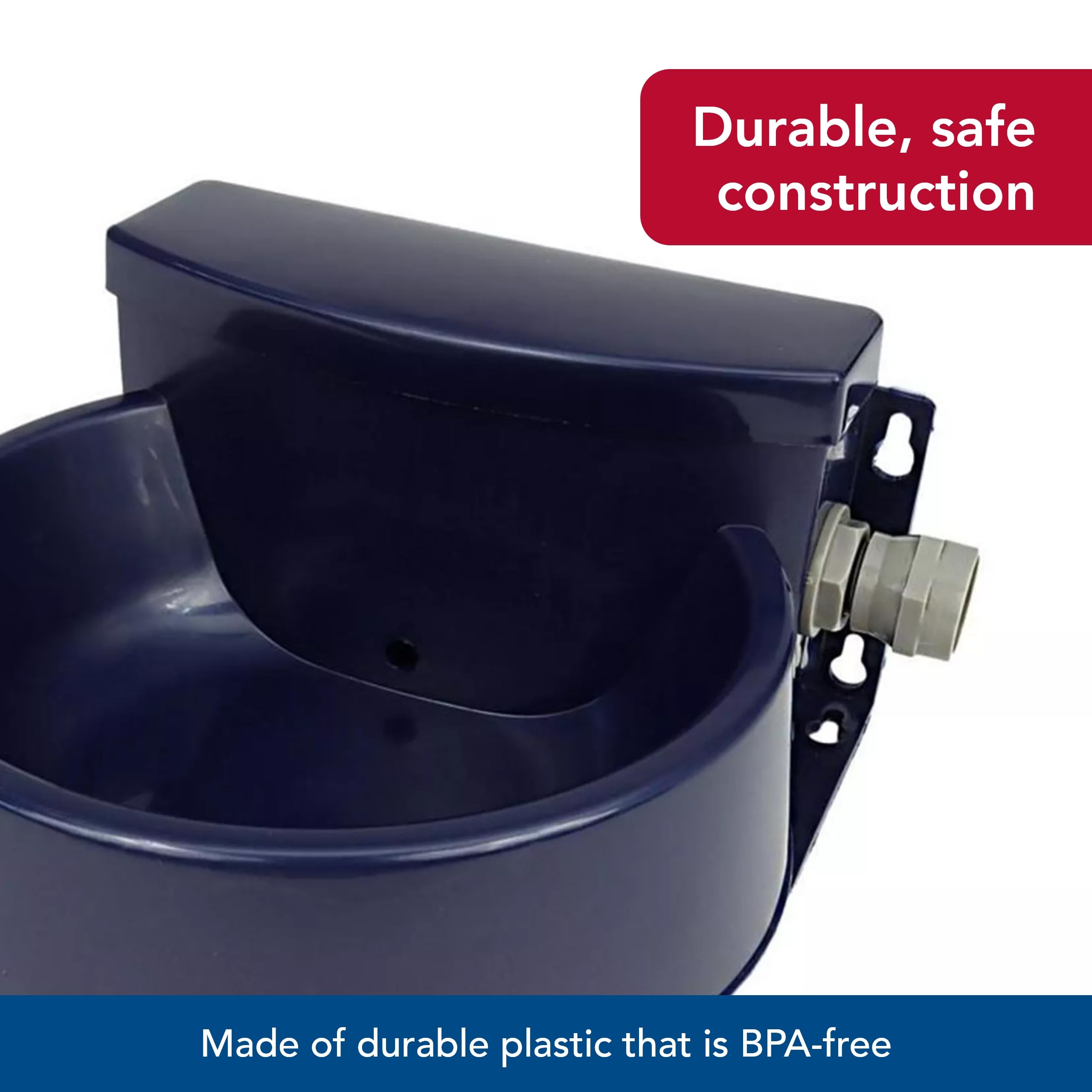 Coastal Pet Bergan Auto-Wata - Outdoor Dog & Cat Water Dispenser - Automatic Water Bowl For Pets - Made From Durable, Bpa-Free Plastic - Self-Watering Cat & Dog Bowl - Navy, 48 Ounces