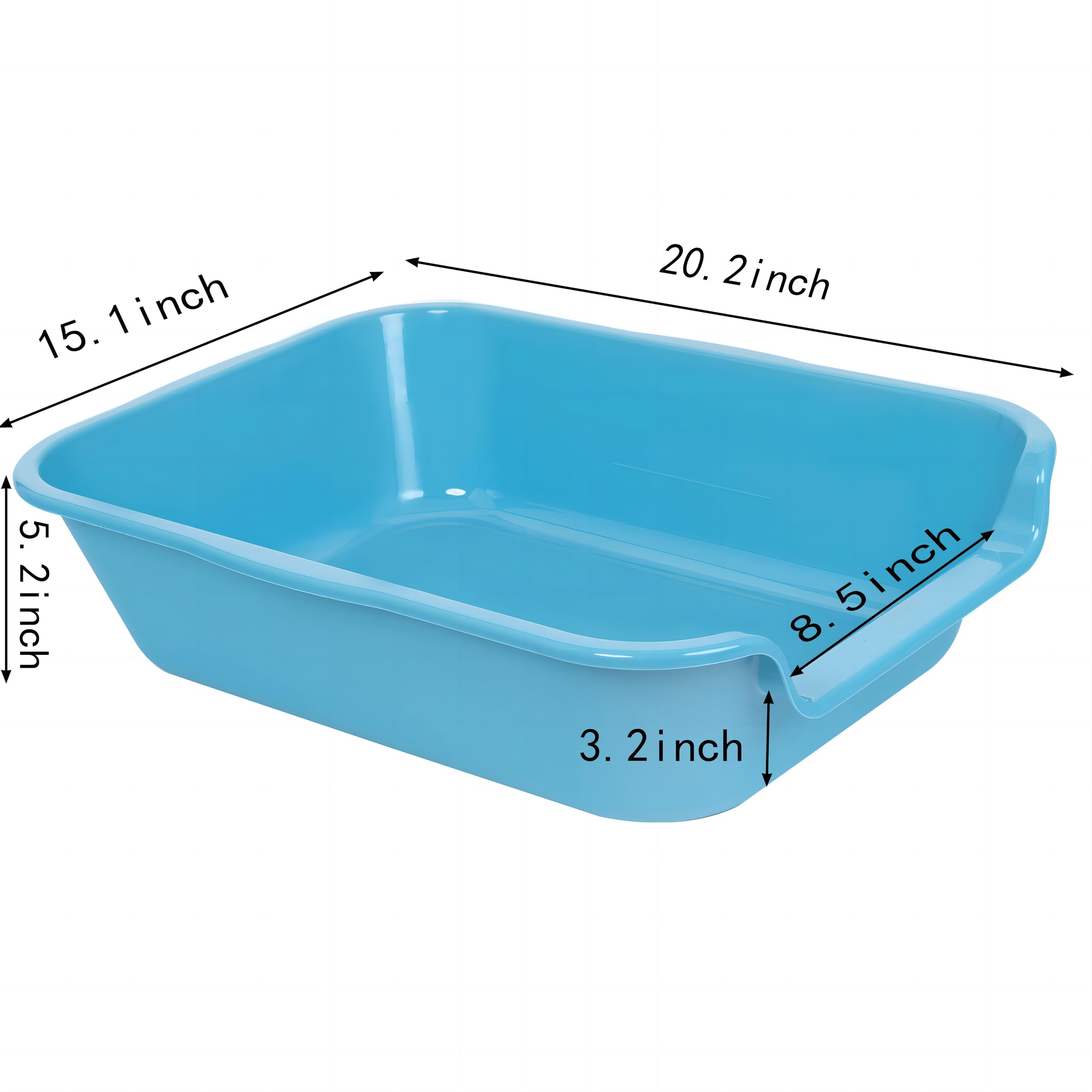 Blaucasa 2 Pack Extra Large Dog Litter Box Pan Tray (ABS Material), Low Entry Jumbo Senior Litter Boxes for Multiple Kitten Big