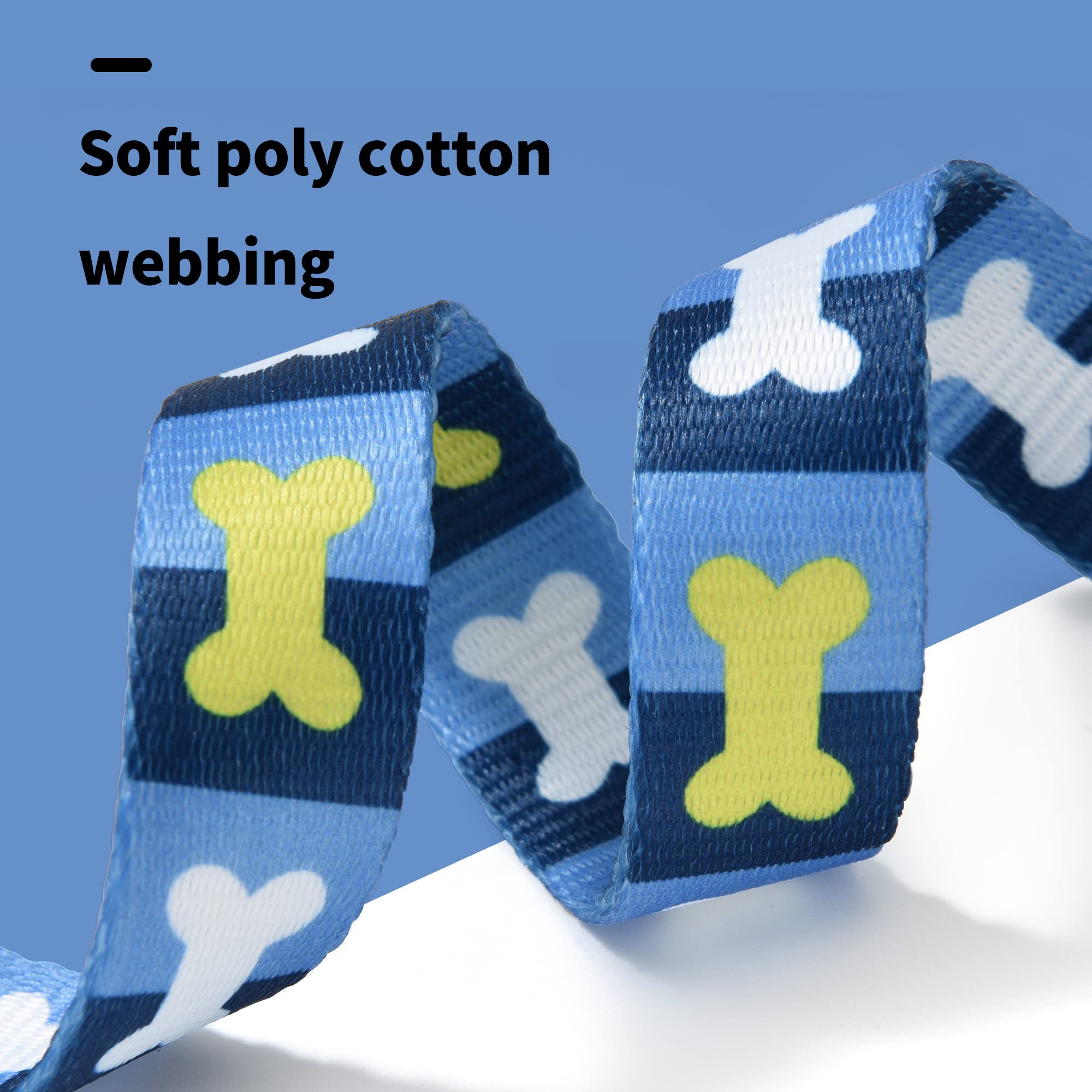 Mile High Life Dog Collar | Nylon Puppy Collars W Cute Patterns | Lightweight Girl Dog Collar | Boy Dog Collar For Small/Medium/Large Dogs (Blue Bone, Large)