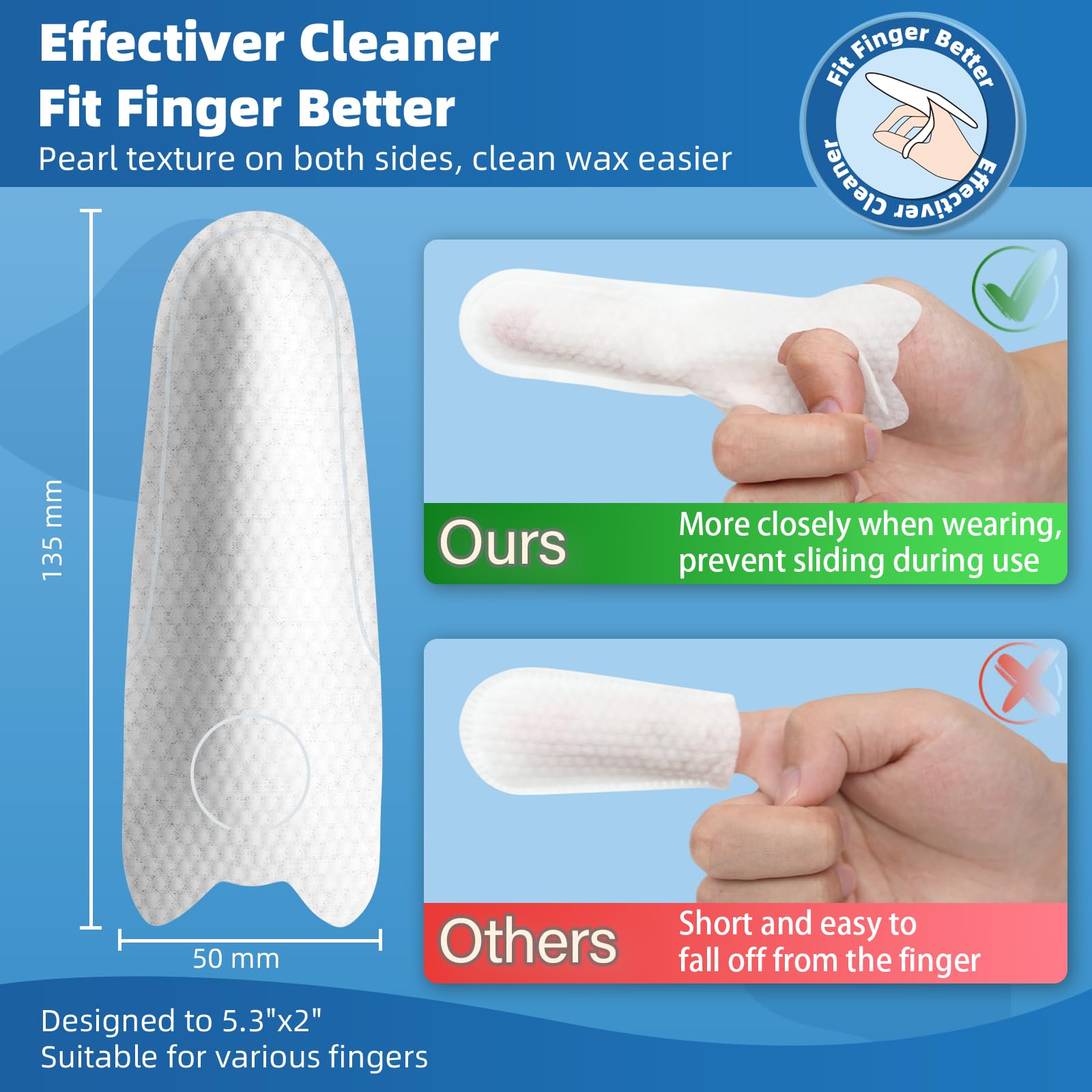 Dogcator Dog Finger Wipes, 120 Count Ear Cleaner For Dogs Cats Bathing Wipes, Pet Dental Clean Finger Wipes, Natural Puppy Eye W