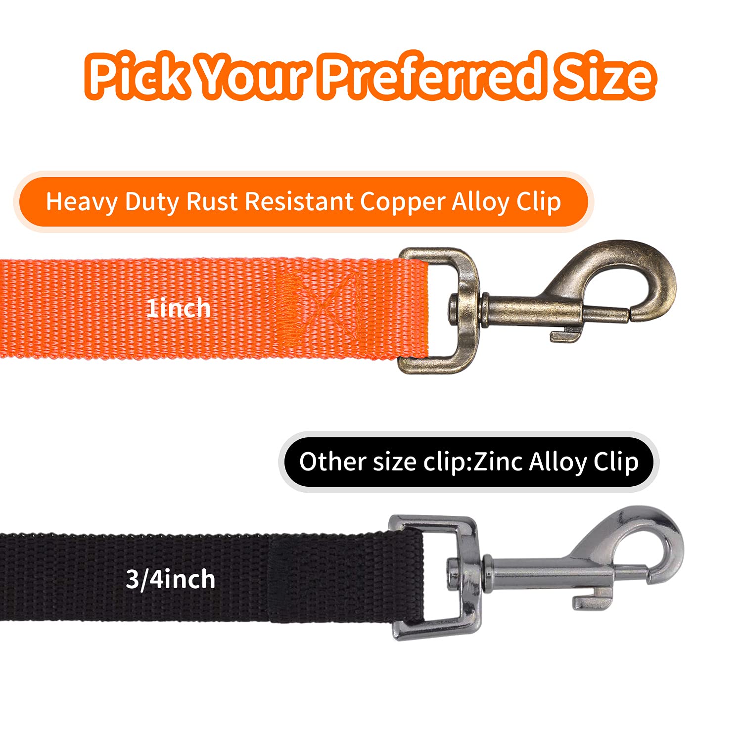 Hikiss Long Dog Leash Obedience Recall Training Agility Lead With Thickening Material For Large Dog - 15Ft 20Ft 30Ft 50Ft 100Ft Training Leash(Orange 15Ft)