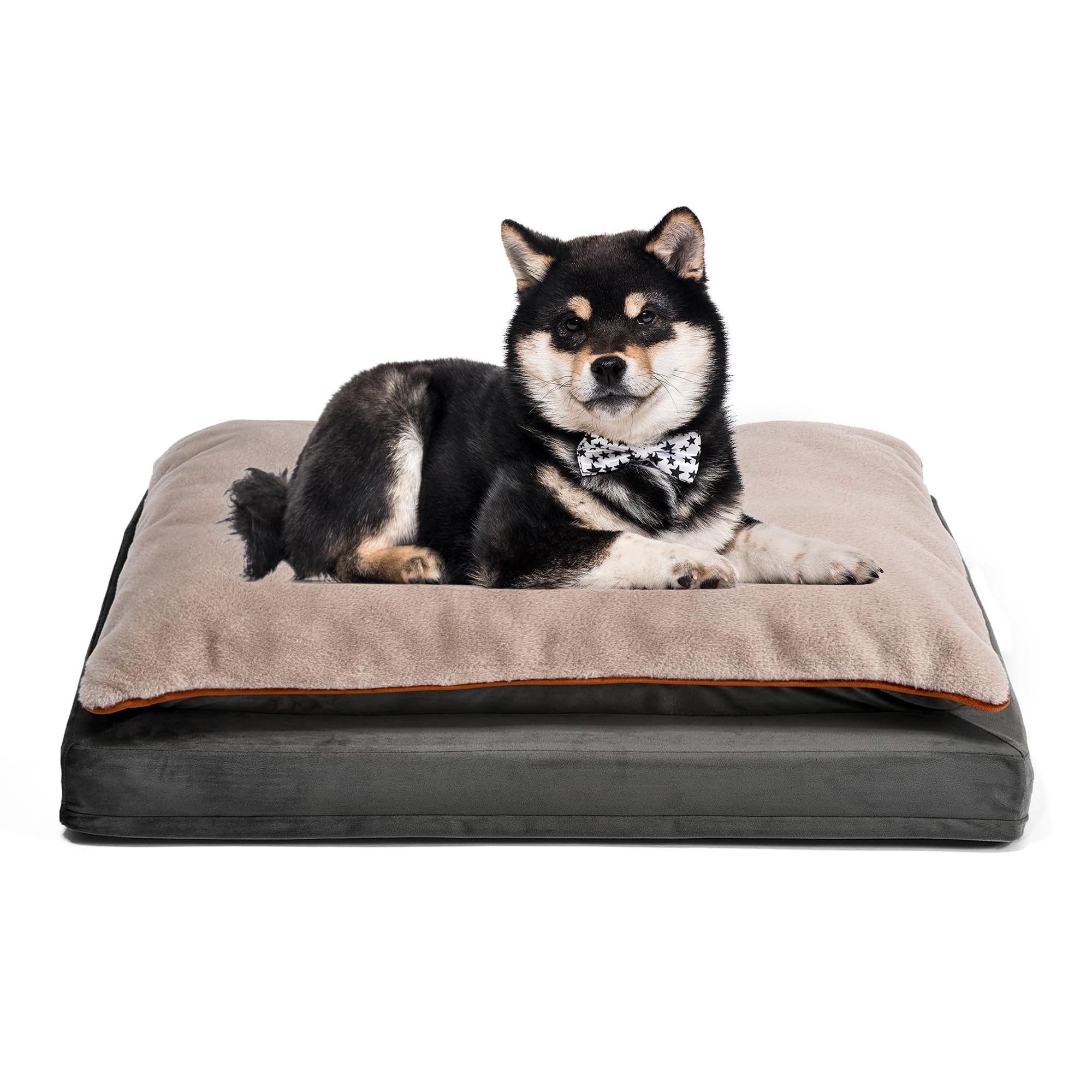Amazon Basics Orthopedic Dog Bed Medium - Couch Style, Machine Washable, Non-Skid Removable Cover, 36'' X 27'' X 8'', Grey