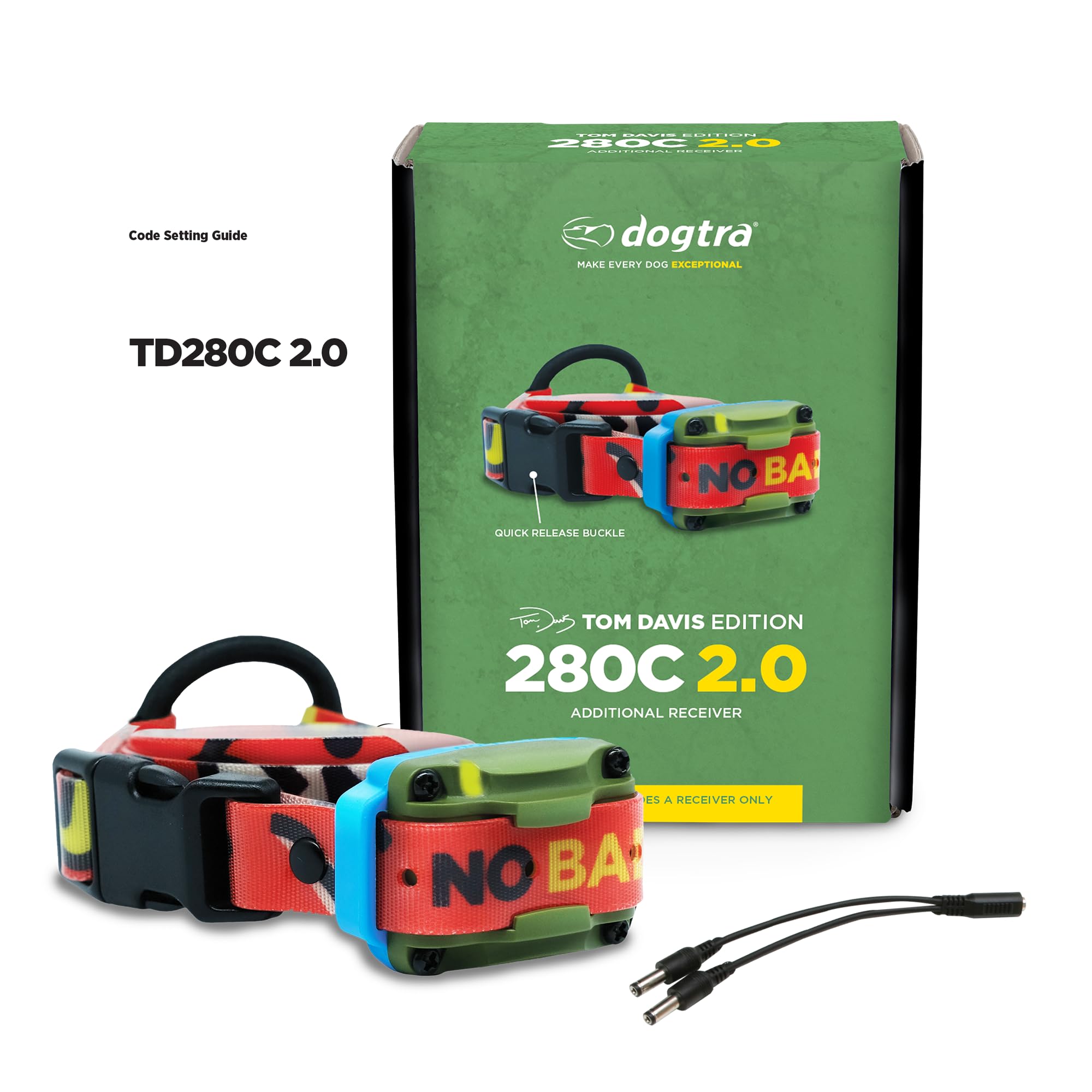 Dogtra Tom Davis 280C 2.0 Additional Receiver E-Collar - Boost & Lock, Waterproof, 1/2-Mile Range Dog Training Collar with Remot