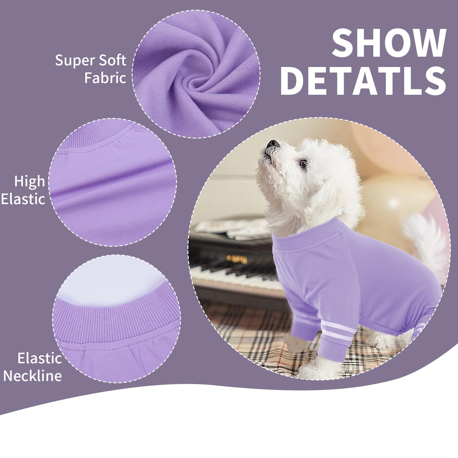 Brkurleg Soft Stretchable Pajamas For Small Dogs, Cats And Puppies - 4 Legs Onesie Pjs, Recovery Suit, Breathable Jammies For Bo