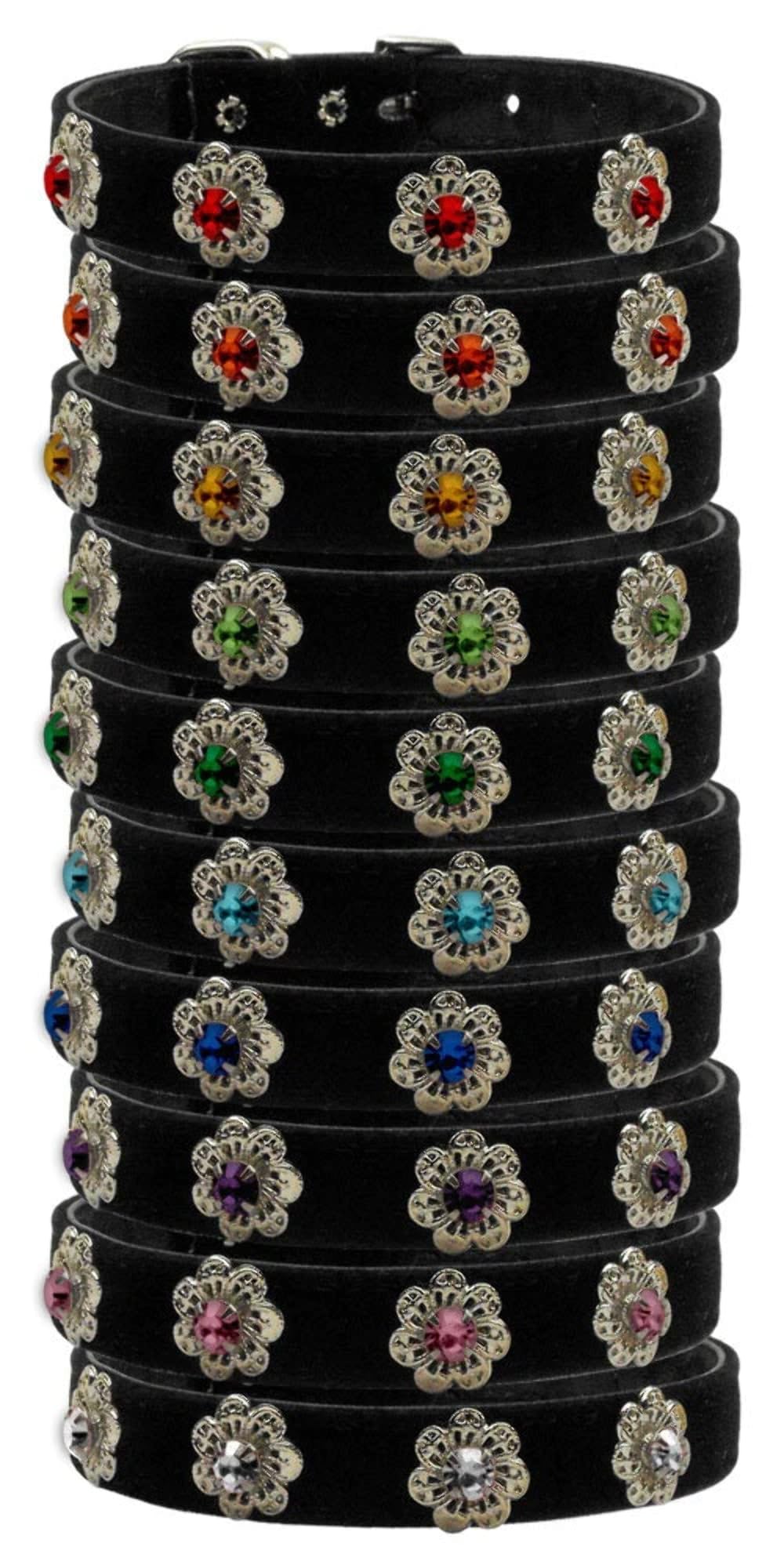 Dog, Puppy & Pet Collar, &quot;Pasadena Crystal Flower&quot; Amethyst 10