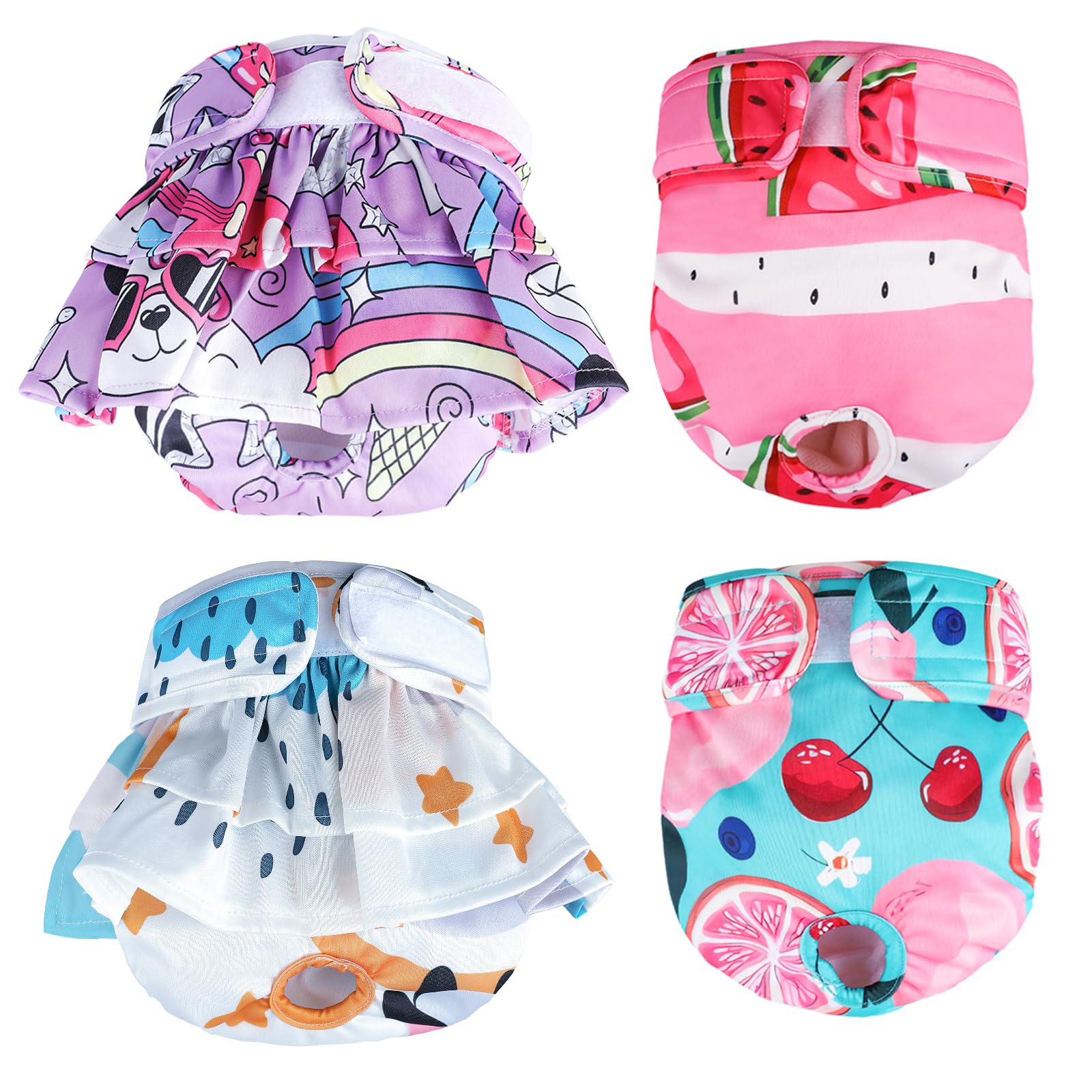 Xpcare Reusable Dog Diapers - 4 Pack Absorbent, Leak-Proof For Female Dogs (X-Small)