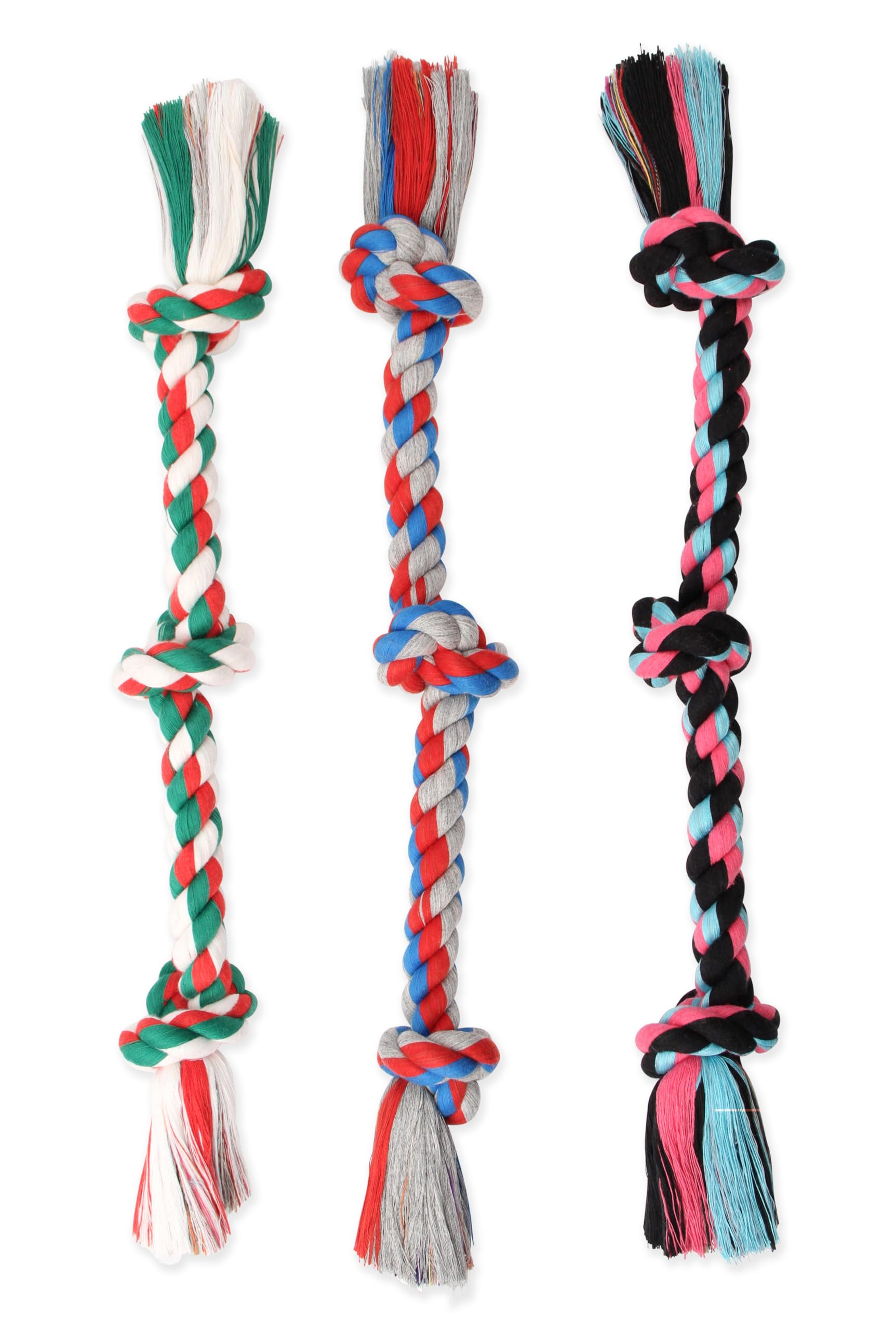 Mammoth Flossy Chews Rope Tug – Premium Cotton-Poly Tug Toy For Dogs – Interactive Rope Toy (Colors May Vary)