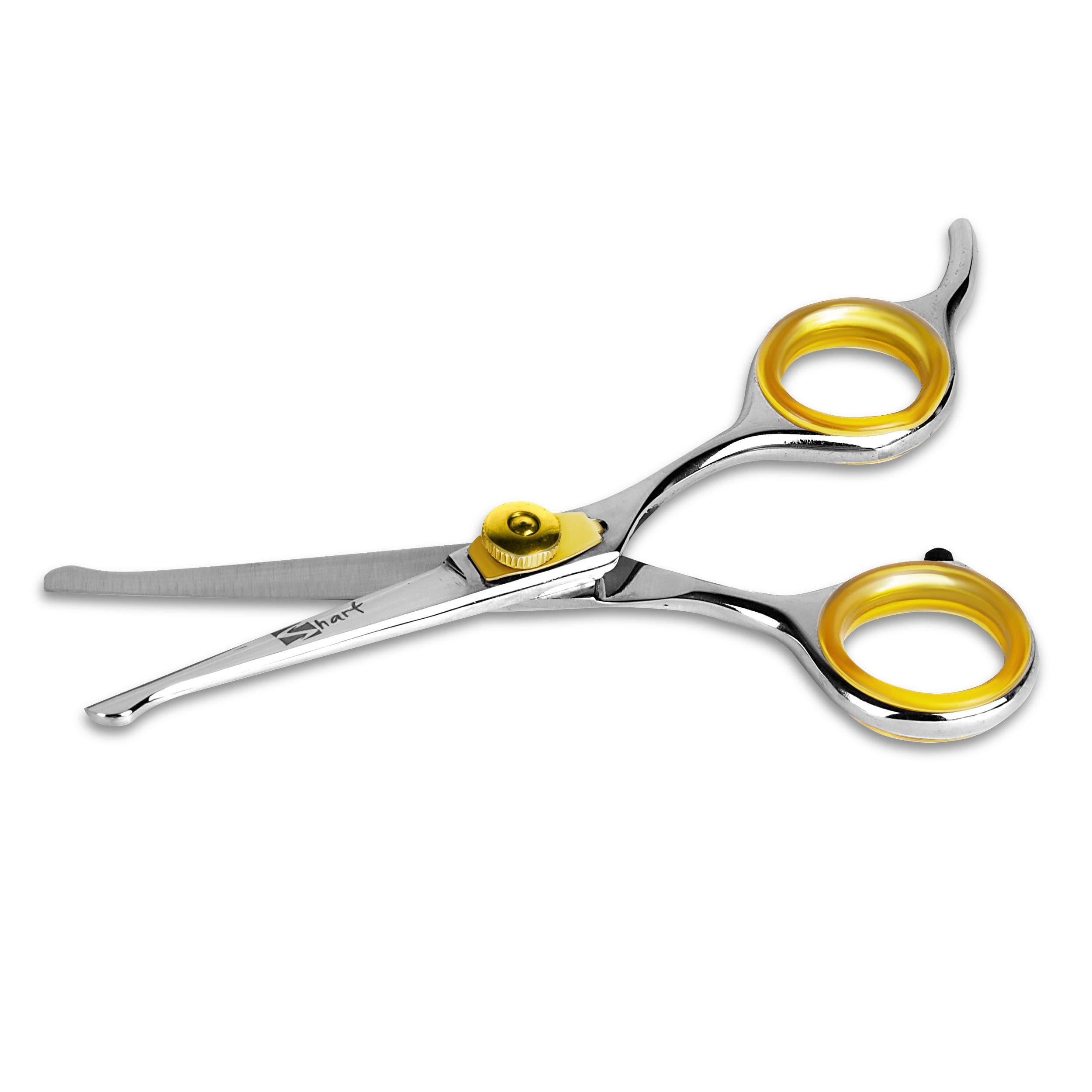 Sharf Gold Touch 4.5 Inch 440C Japanese Stainless Steel Pet Grooming Scissor With Round Tip And Ballpoint For Safety