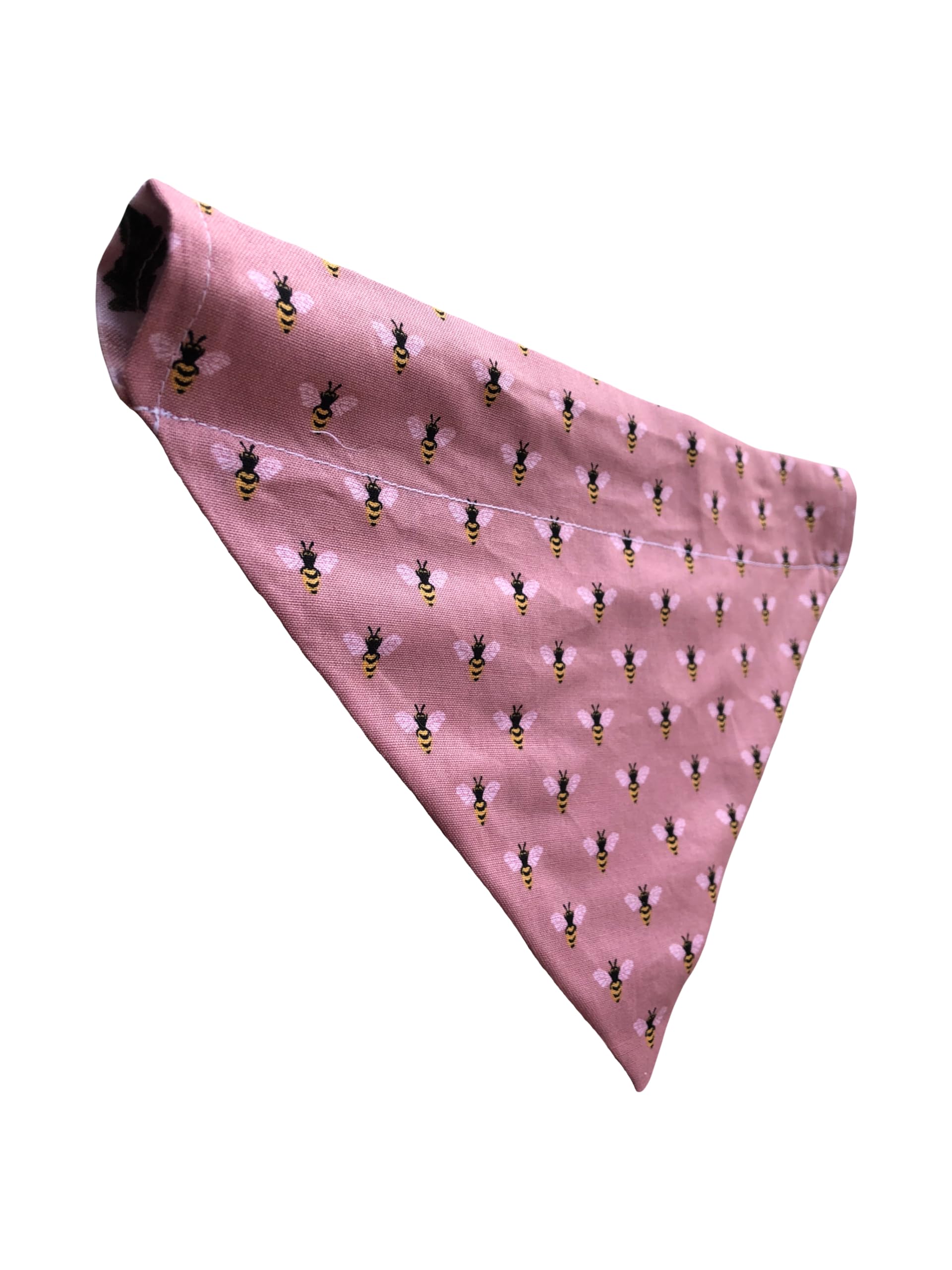 Floral Dog Bandana | Summer Dog Bandana | Roses | Bees | Reversible Slip On Dog Bandana | Slip Over The Collar Bandana | For Sma