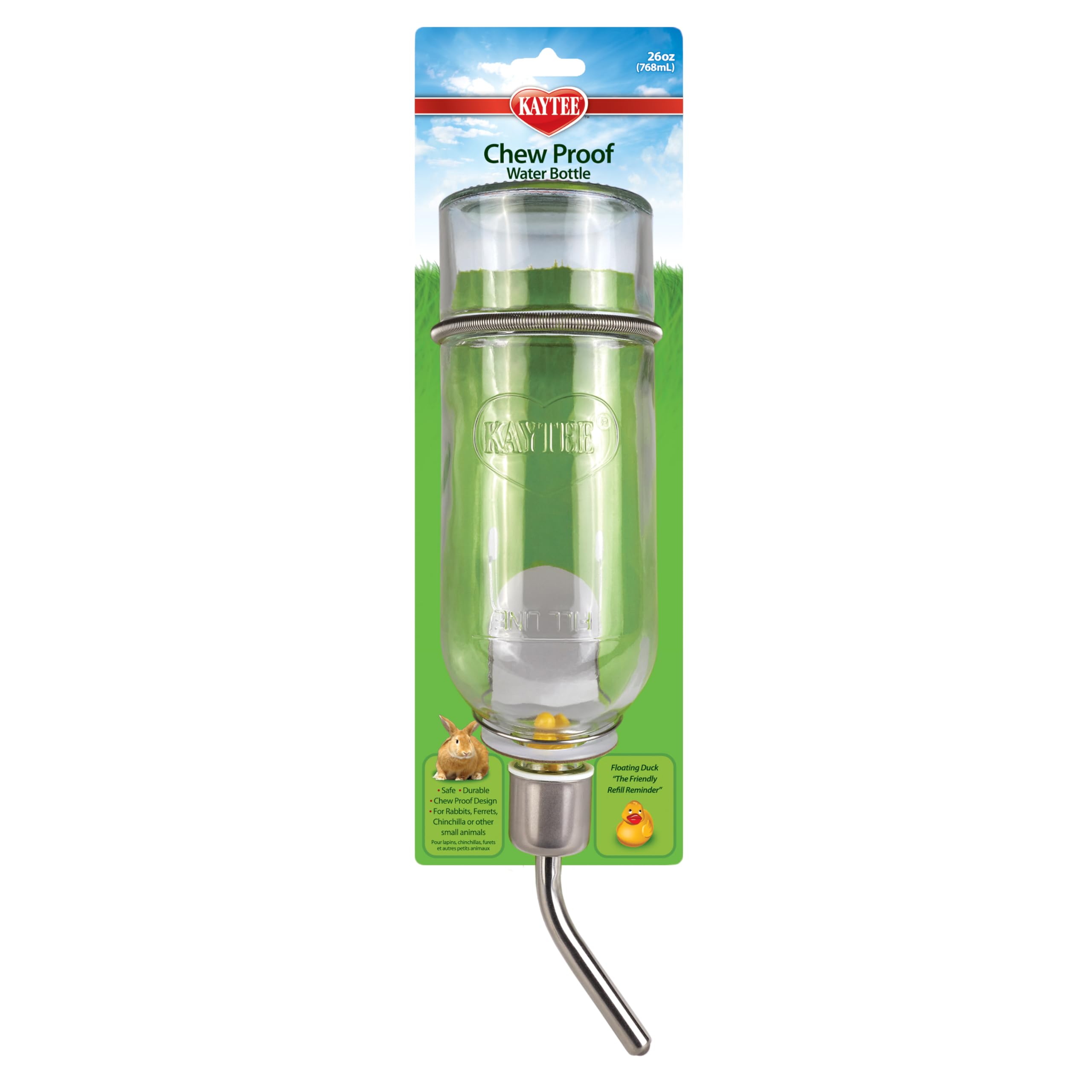 Kaytee Chew-Proof Water Bottle For Pet Ferrets And Rabbits, 26 Oz