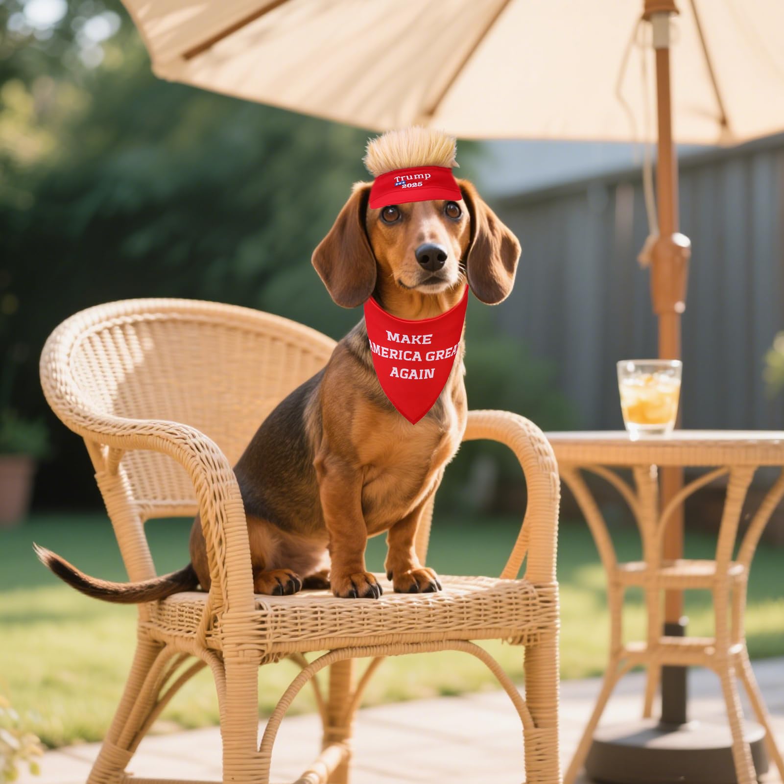 Pupteck Funny Dog Bandana Outfit Scarf With Cute Doggy Peaked Cap, Costume Decorations Supplies For Small Medium Large Dogs Boy