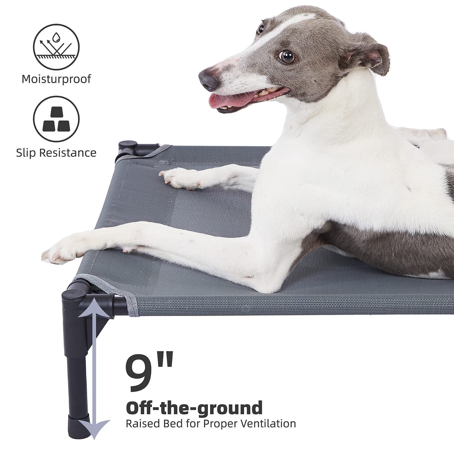 Pettycare Elevated Outdoor Dog Bed - Dog Cots For Large Dogs Xl, Heavy Duty Raised Cot Waterproof, Cooling Pets Bed With Washabl