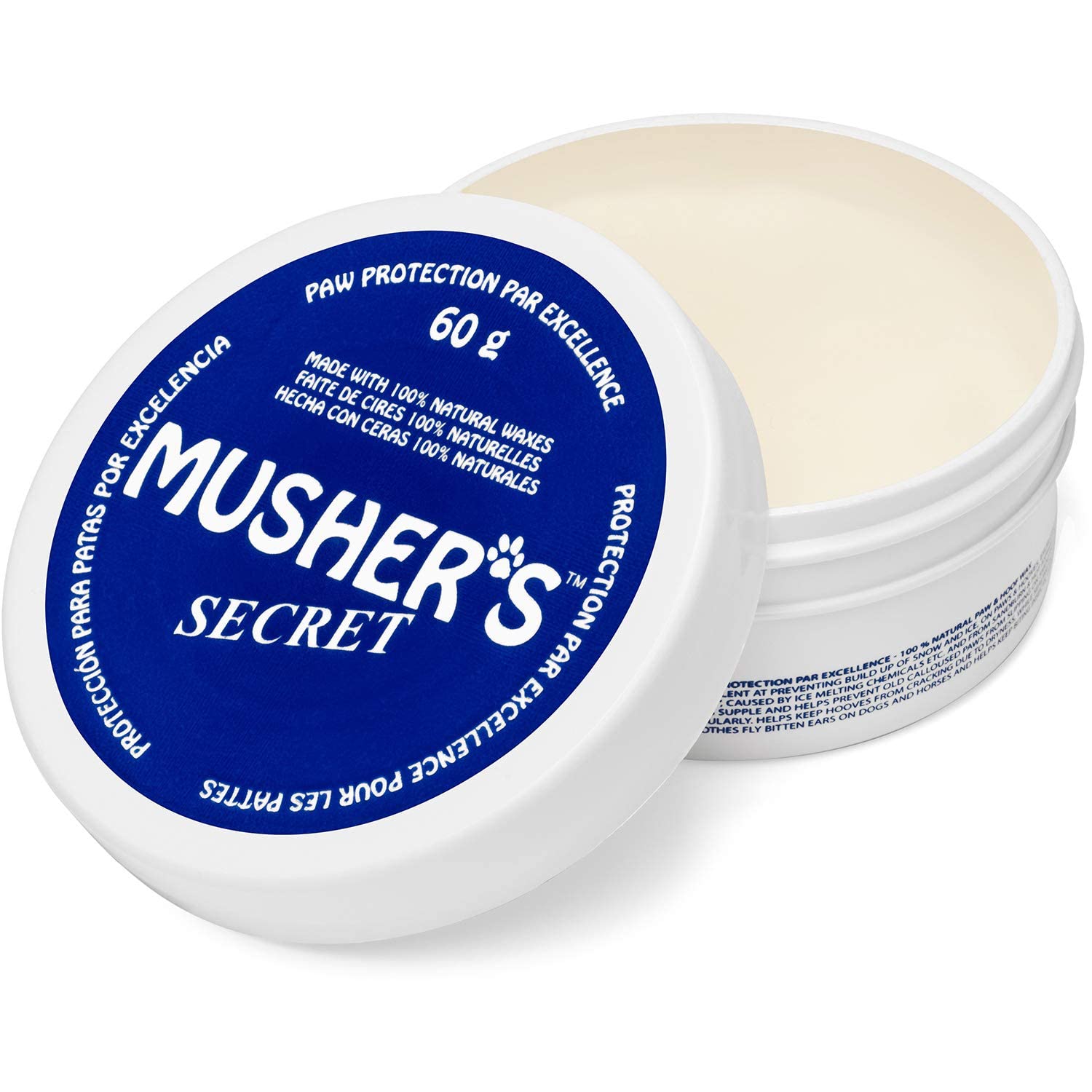 Mushers Secret Dog Paw Wax 60 g (2.1 oz) - Moisturizing Dog Paw Balm that Creates an Invisible Barrier That Protects and Heals 
