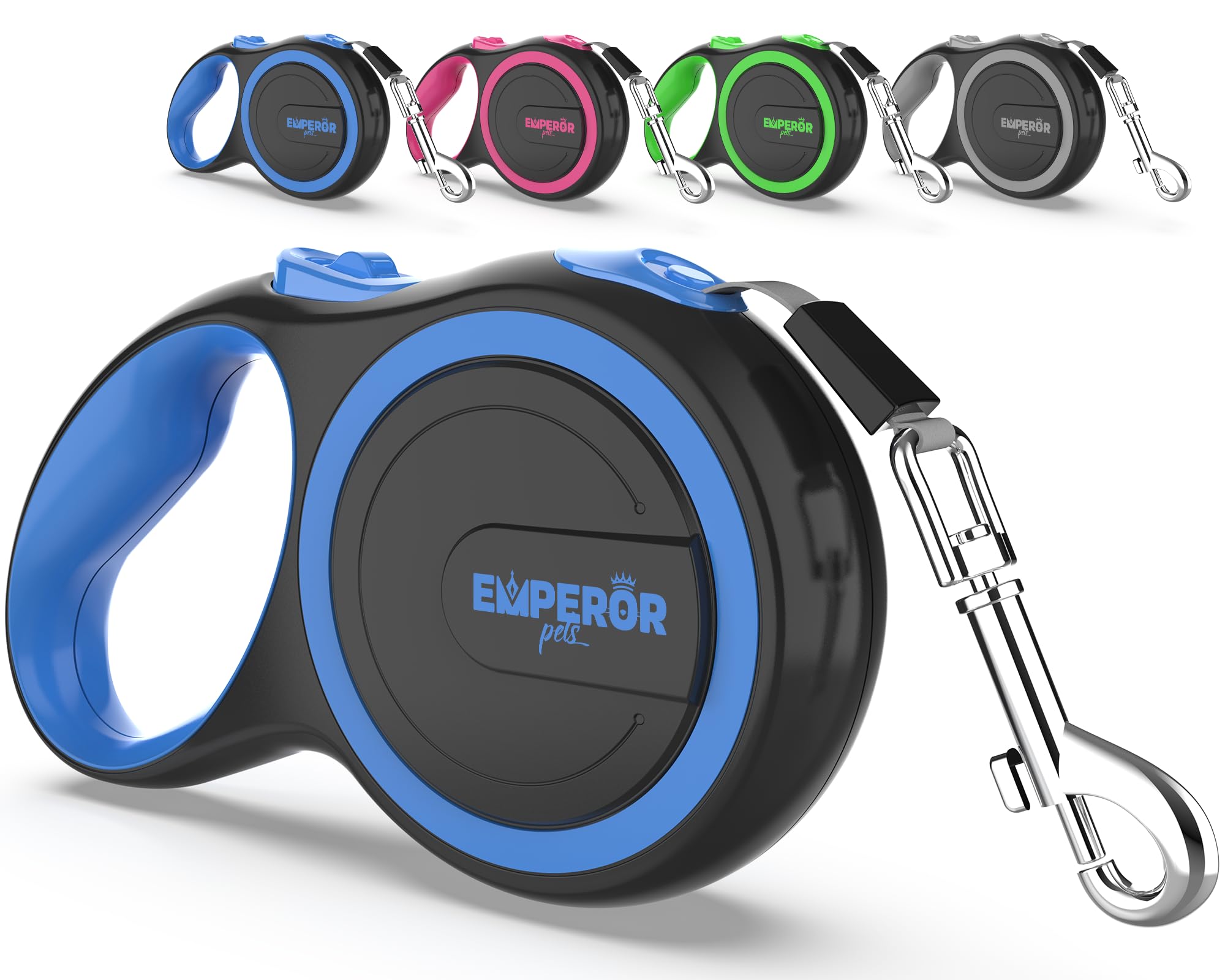 Emperor Pets 16 Feet Retractable Dog Leash Large Dogs - Up To 110Lb, Large Dog Leash Heavy Duty Dog Leash Retractable 26 Ft, Dog Leashes For Large Breed Dogs, Dog Leashes For Medium Dogs -Bl16