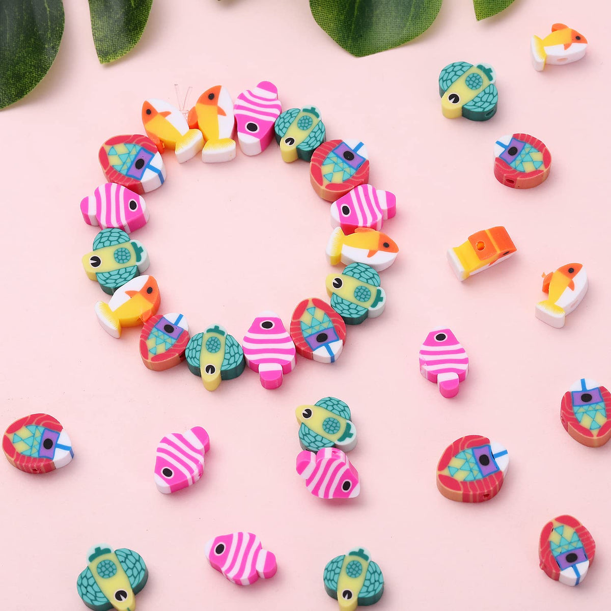 100Pcs Mixed Tropical Fish Polymer Clay Spacer Beads For Women Girls Jewelry Making Diy Bracelet Necklace Hair Clip Accessories 