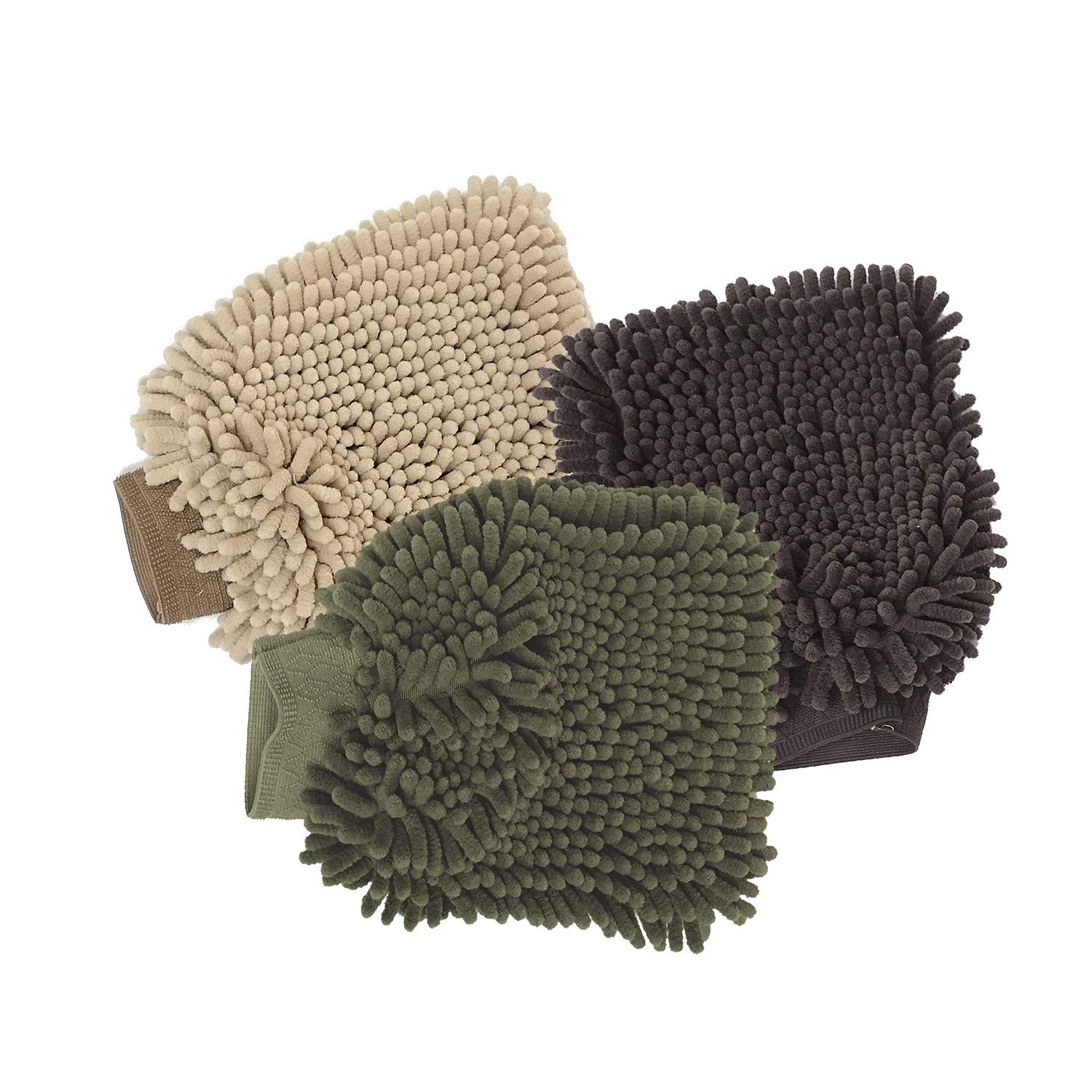 Spot Clean Paws Chenille Microfiber Dog Towel Mitt - Super Absorbent, Quick-Drying, Washable, Double-Sided Glove For Wet Paws & Body, Durable, Odor-Free, Gently Massages & Dries, 9.5In X 7In