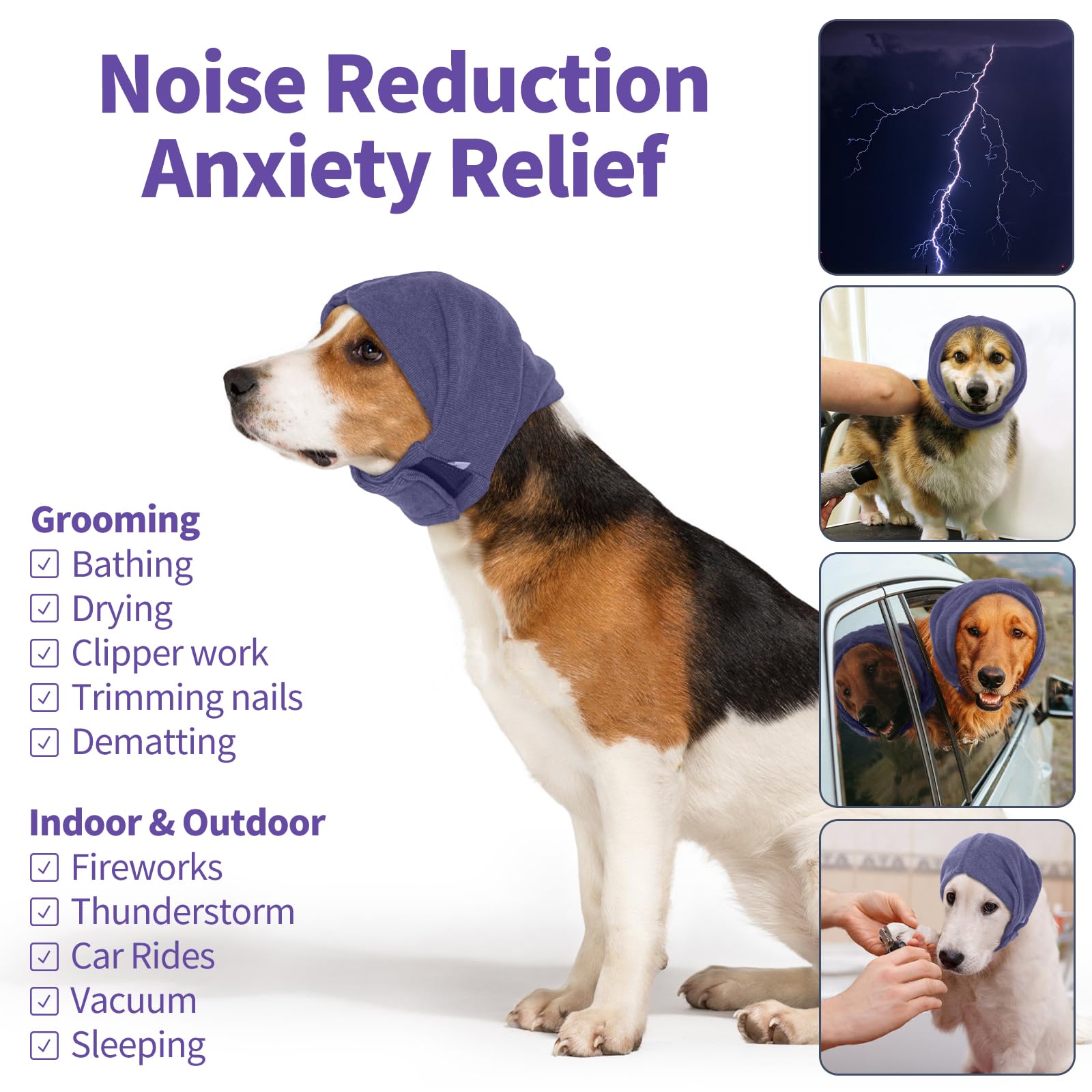 Nanaki Dog Calming Hoodie - No Shake Ear Wraps For Anxiety Relief & Ear Protection