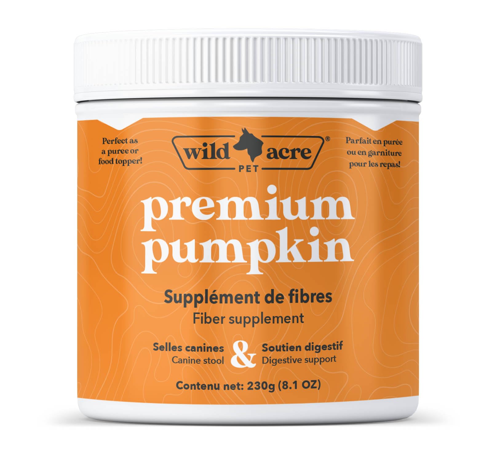 Wild Acre Pumpkin Powder for Dogs - No More Diarrhea or Scoots! - Digestive Puree Treat or Food Topper - Fiber Supplement for Do