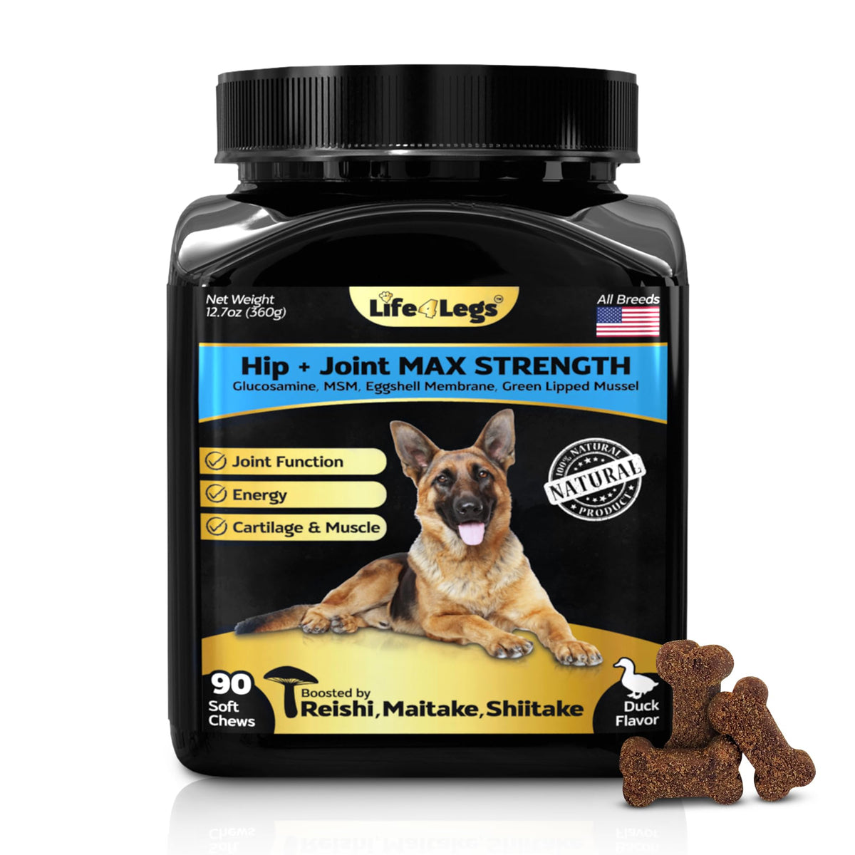 Life4Legs - Soft Chews Hip And Joint Supplement For Dogs - Dog Joint Pain Relief Treats - Glucosamine, Chondroitin, Turmeric- Mo