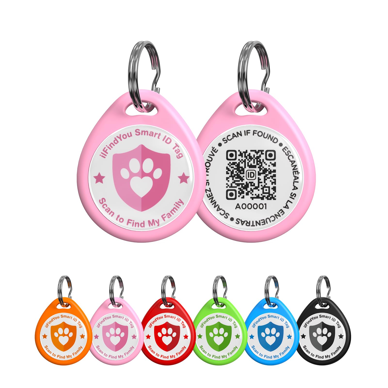 Ilfindyou Cat Tags Personalized Small, Qr Code Cat Name Tag For Cat Kitten Collar, Cat Tracker Scan Location Alerts, Pink S