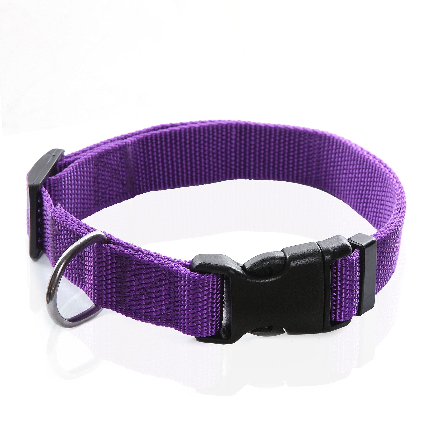 Adjustable Nylon Dog Collar, Durable Pet Collar 1 Inch 3/4 Inch 5/8 Inch Wide, For Large Medium Small Dogs (M(3/4' X 14-21'), Purple)