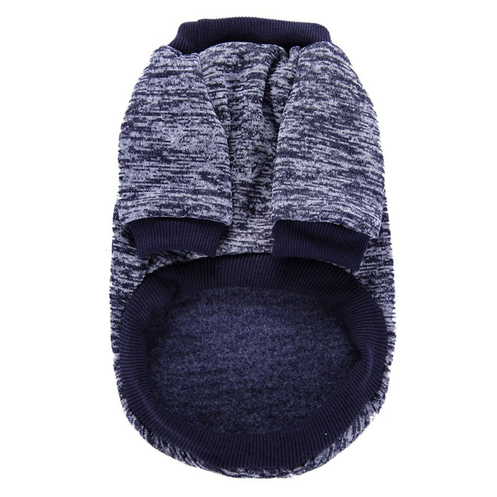 Jecikelon Pet Dog Clothes Dog Sweater Soft Thickening Warm Pup Dogs Shirt Winter Puppy Sweater For Dogs (Navy Blue, L)