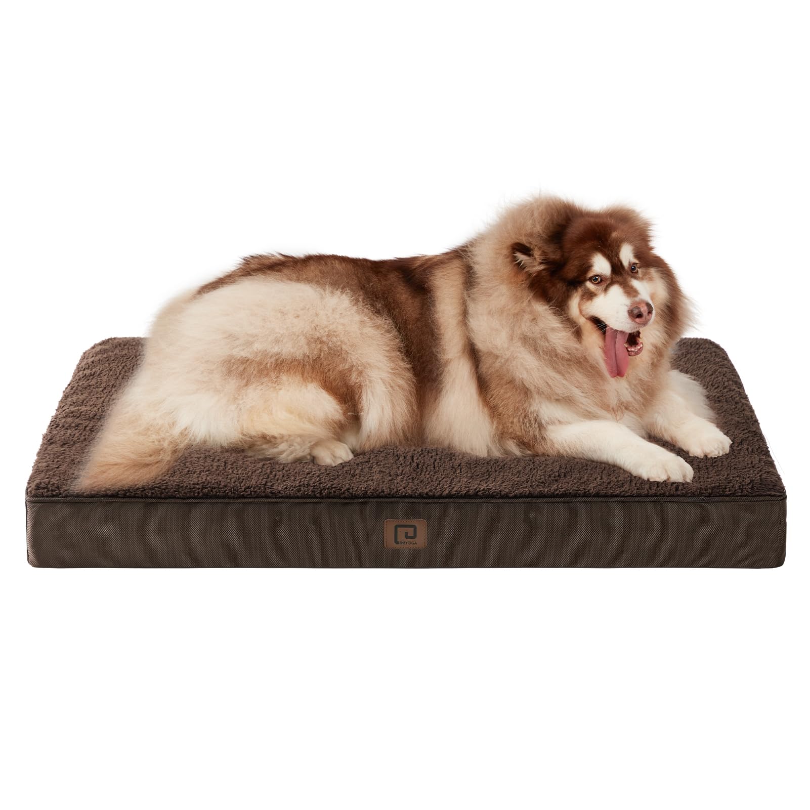 Eheyciga Orthopedic Xxl Dog Beds For Jumbo Dogs With Removable Washable Cover For Crate, Brown, 47X29