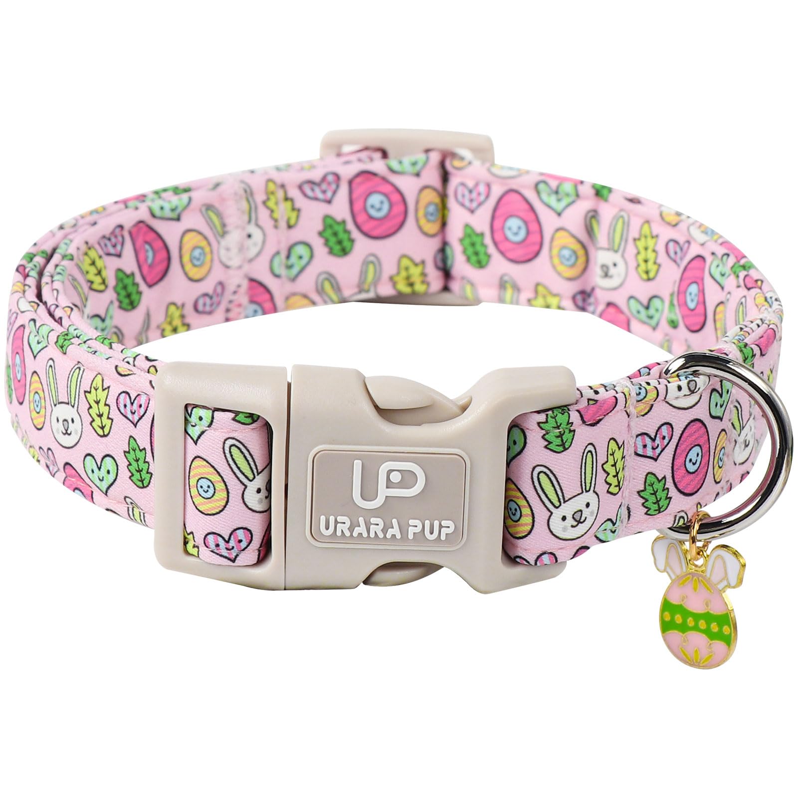 Up Urara Pup Easter Bunny Dog Collar,Cotton Easter Eggs Dog Collar For Girl Boy Puppys,Cute Rabbit Pet Collar With Quick Release