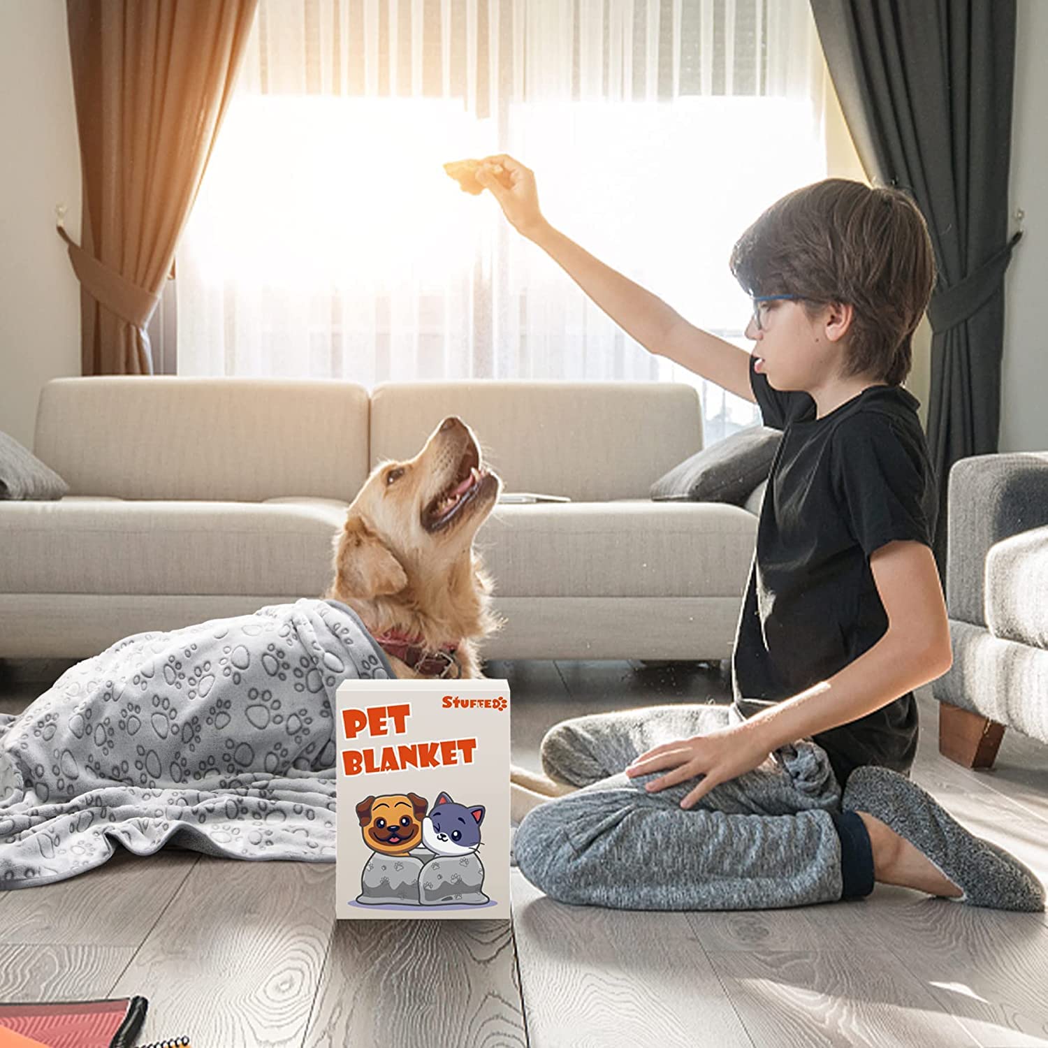 1 Pack 3 Premium Soft Dog Blankets For Small Dogs Gifts, Calming Puppy Blanket Throw For Cat Kitten Puppy Essentials, 24 * 16 Inches, Grey