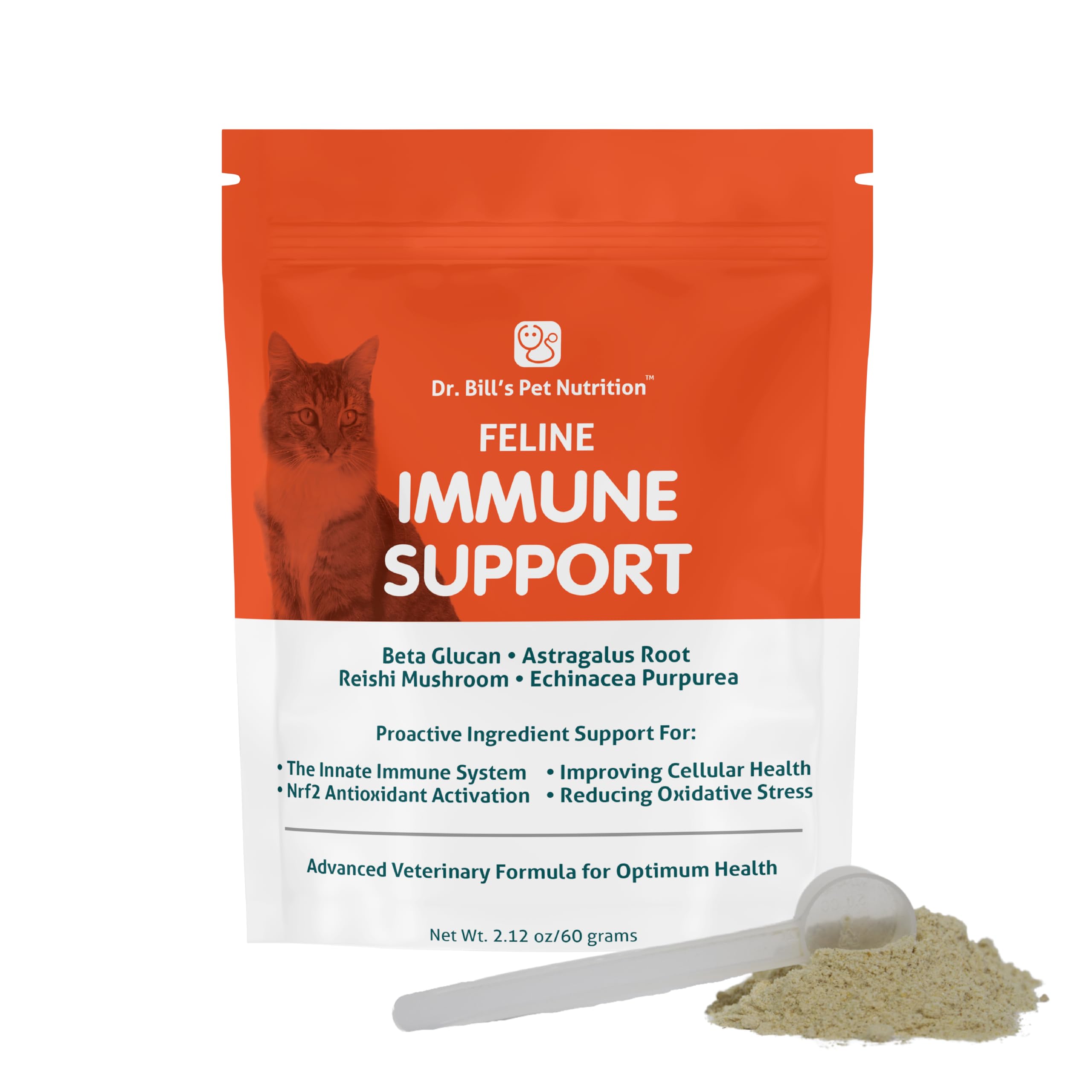 Dr. Bills Feline Immune Support Cat Vitamins and Supplements | Cat Immune Support | Colostrum Vitamins for Cats | Includes Beta 