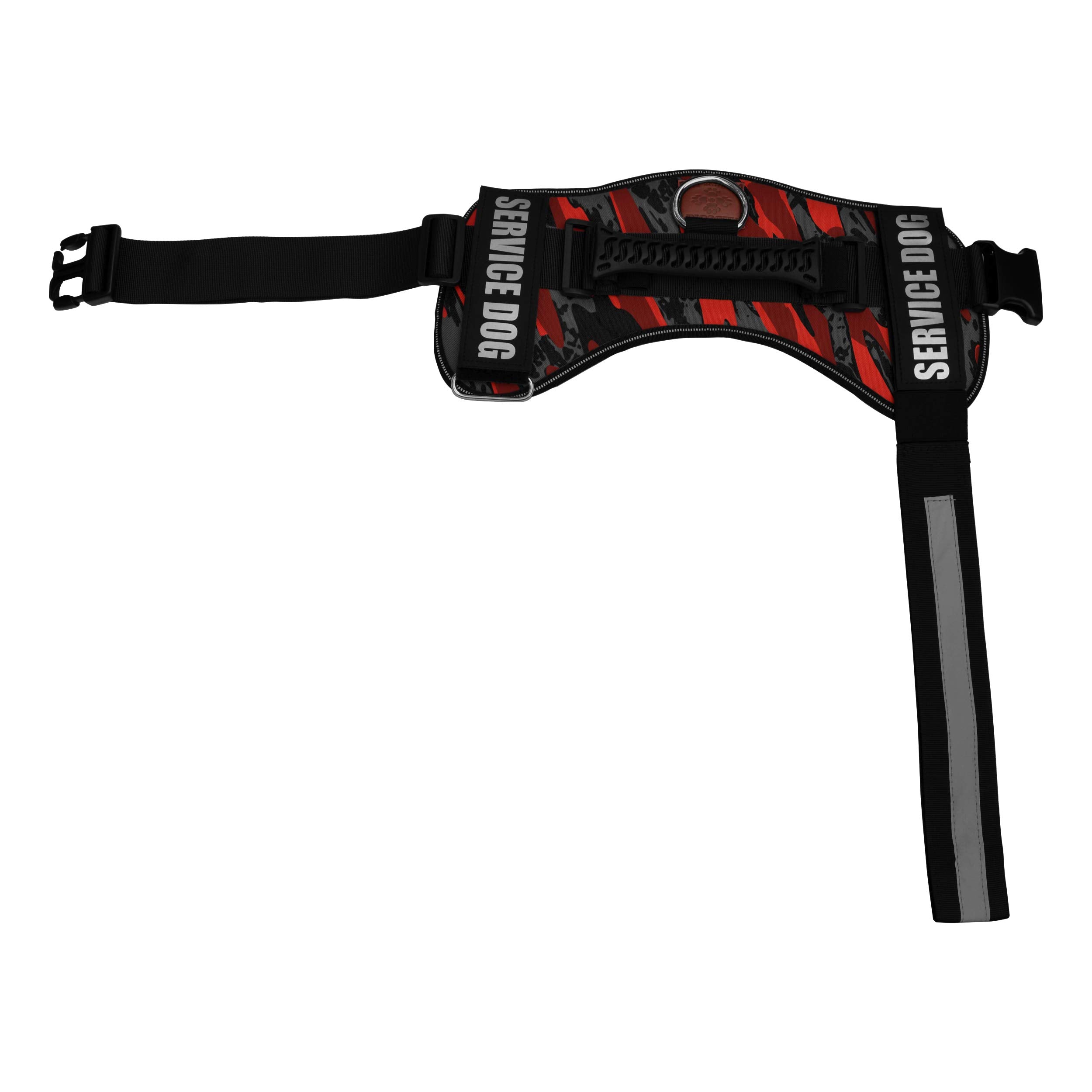 Albcorp Service Dog Vest Harness - Reflective - Woven Polyester And Nylon, Comfy Mesh Padding - Sizes From Xxs To Xl - Service Dog Patches Included. Red Camo, Medium