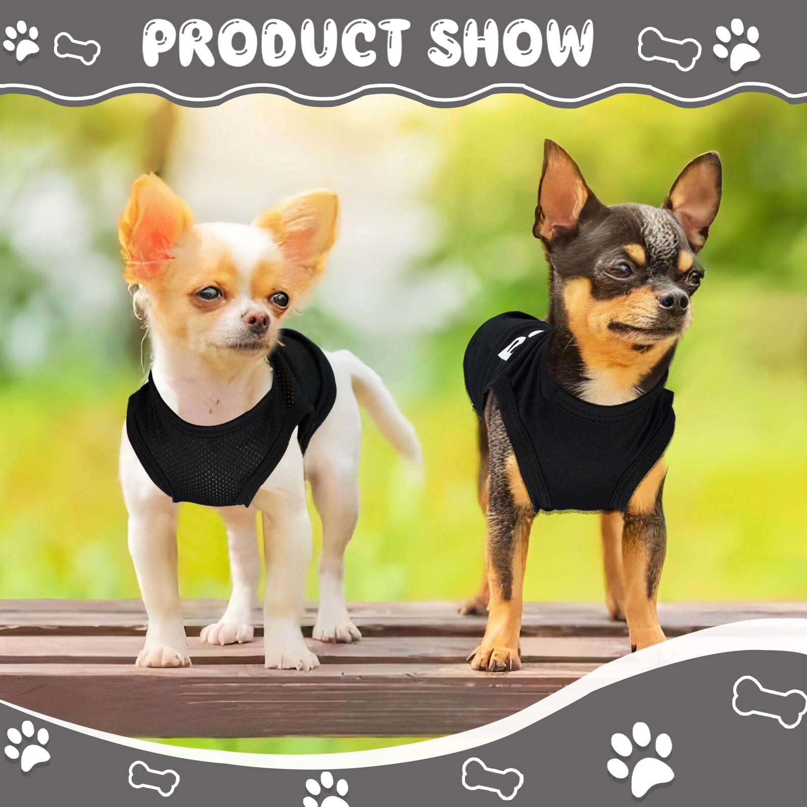 Generic 4 Pack Dog Clothes For Small Dog Black Puppy Clothes Soft Chihuahua Clothes K9 Boss Security Pattern Small Dog Shirt Sum